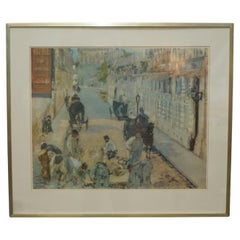 Rue Mosnier with Pavers Edouard Manet Print in Gallery Stamped Frame