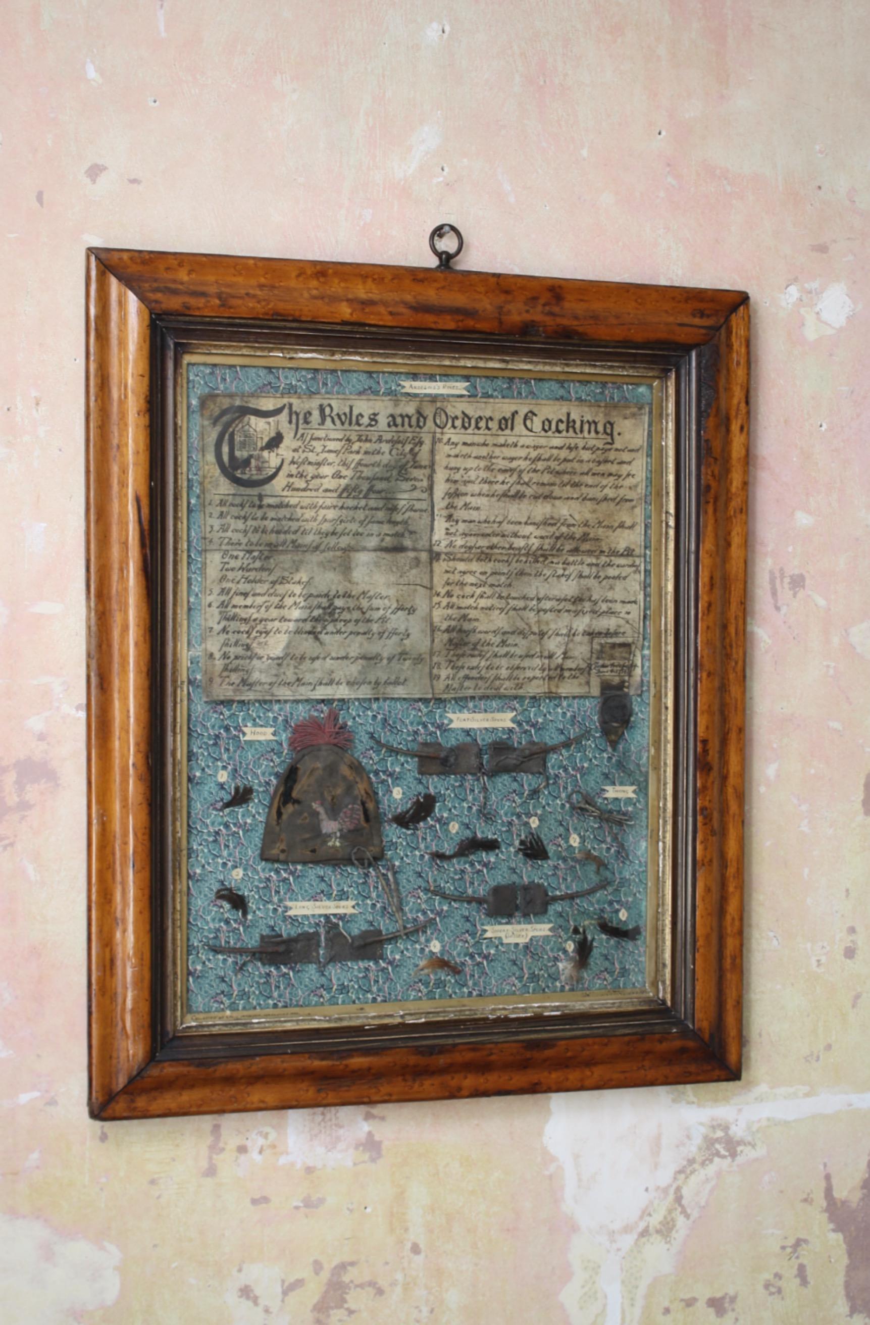 The Rules & Order of Cockfighting On Parchment With Seal Dated 1757 Curio  For Sale 4