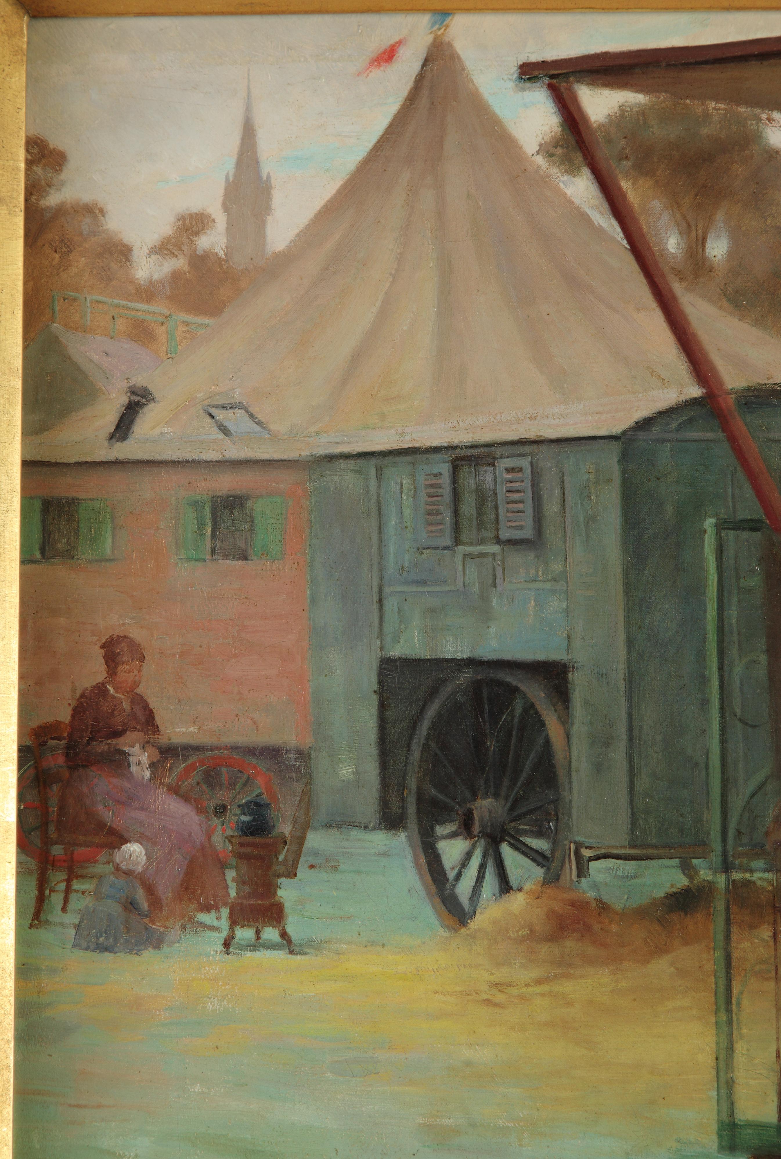 Huilé Peinture « The Saint-Cloud Fair » (la foire de Saint- Cloud) par Fernand Blayn, France, 1892 en vente