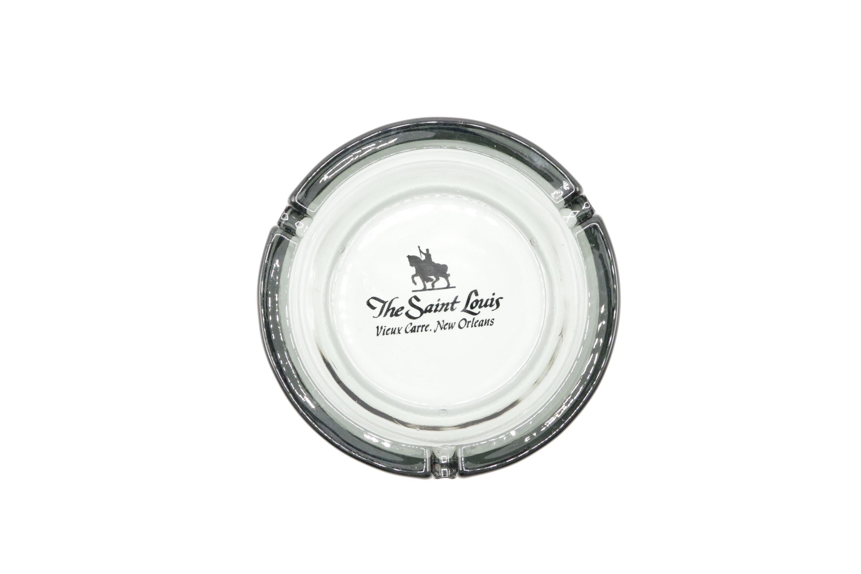 20th Century The Saint Louis Hotel of New Orleans Glass Ashtray For Sale