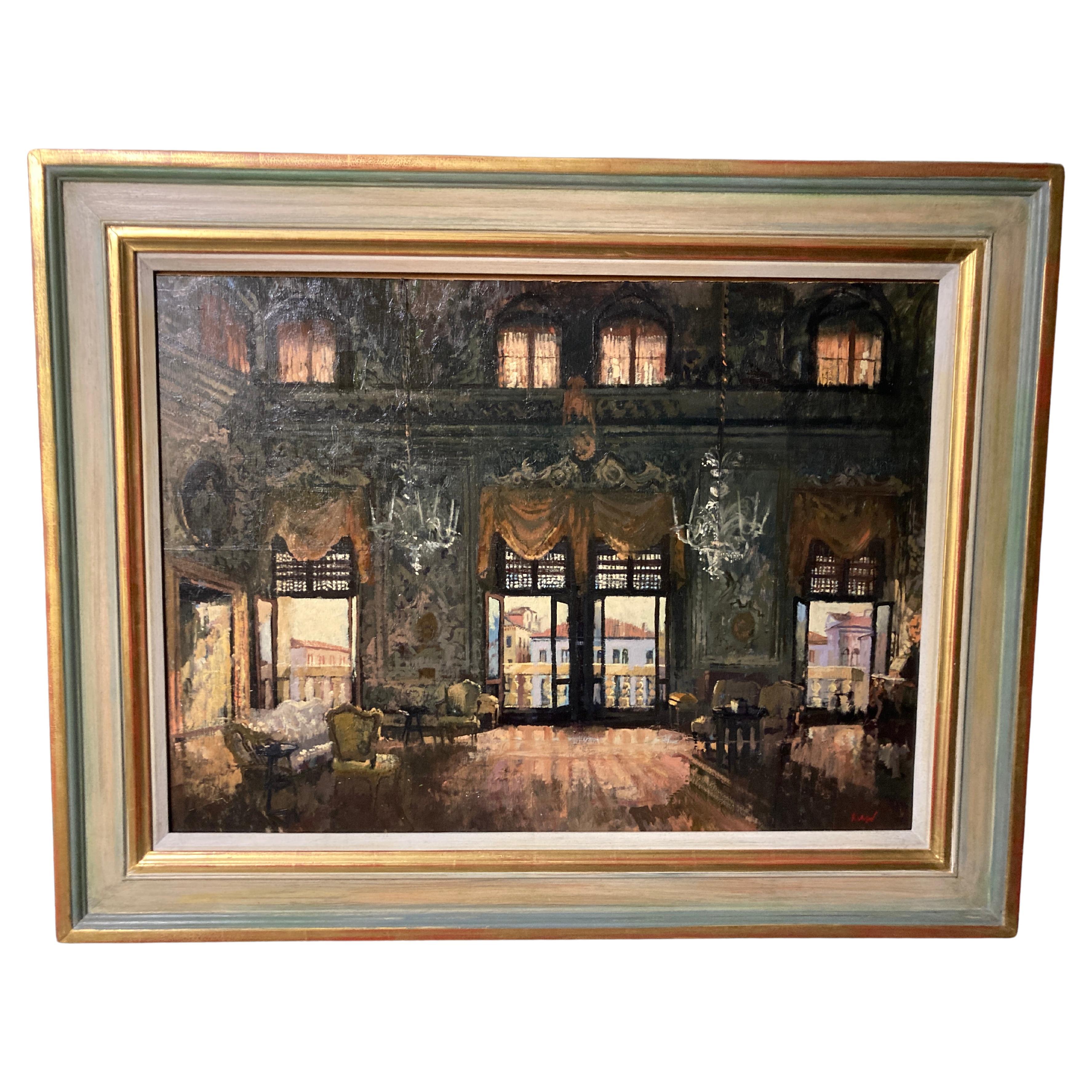 THE SALONE GRANDE, PALAZZO BARBARO, AFTERNOON by Peter Kuhfeld (b 1952) For Sale