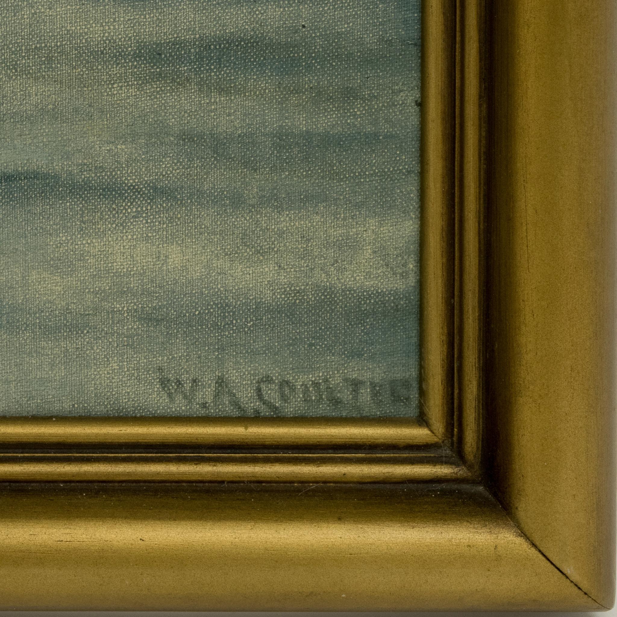 (1949 - 1936_ 16” x 28” period frame 19” x 30”. Signed lower right. Undated. Estimate 1880s. Included is a letter from Coulter, Steel and Forged dated 1/24/69 by James Coulter, and a second handwritten letter dated 8/7/74 by James Coulter. In the