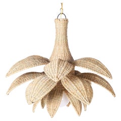 Sanibel Wicker Palm Leaf or Lotus Pendant from the FS Flores Collection