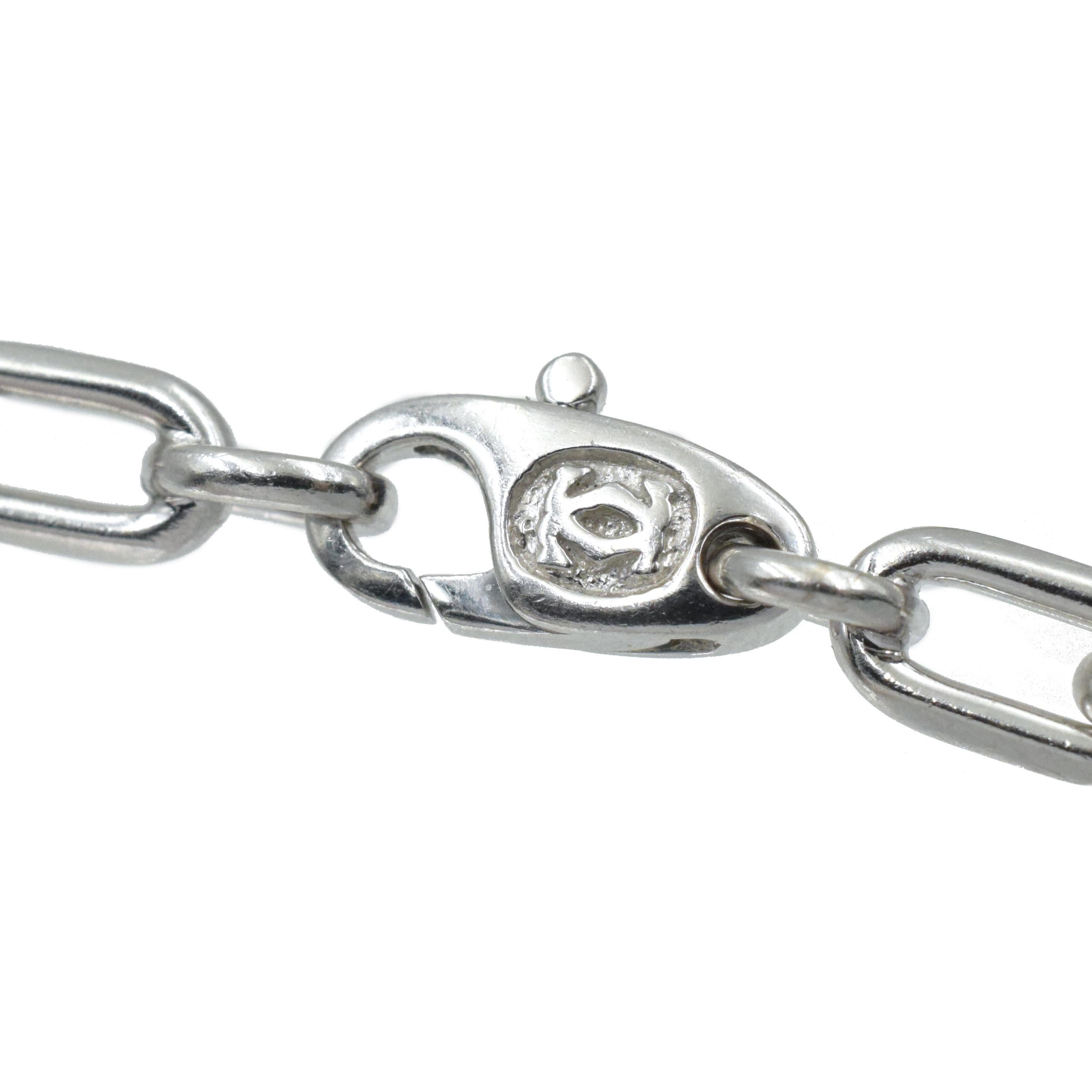 Santos de Cartier Link Bracelet with Two Diamond Charms For Sale 7