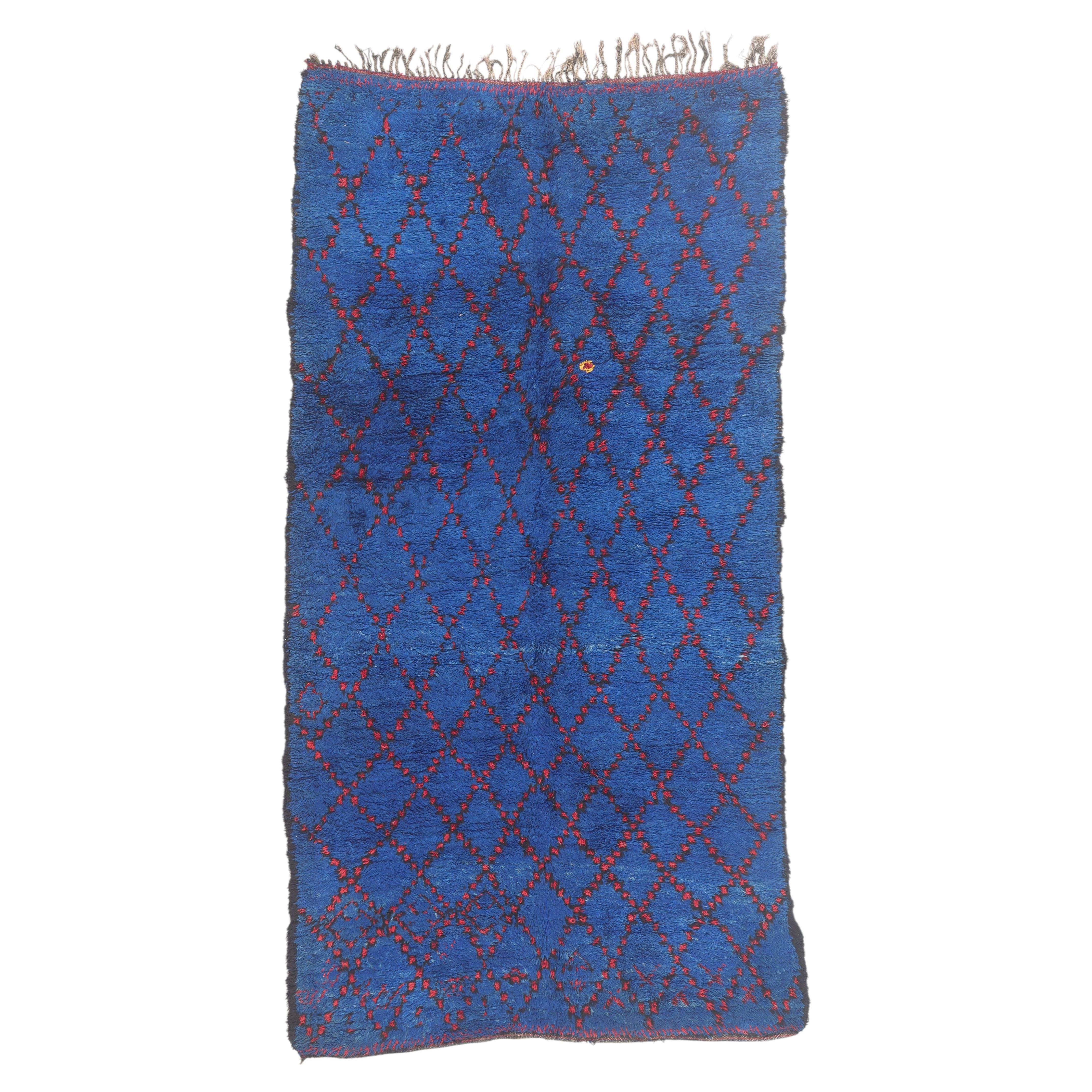 The Sapphire Blessing: A Vintage Beni M'Guild Moroccan Masterpiece of Life For Sale