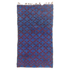 The Sapphire Reverie: A Vintage Beni M'Guild Moroccan Masterpiece of Prosperity