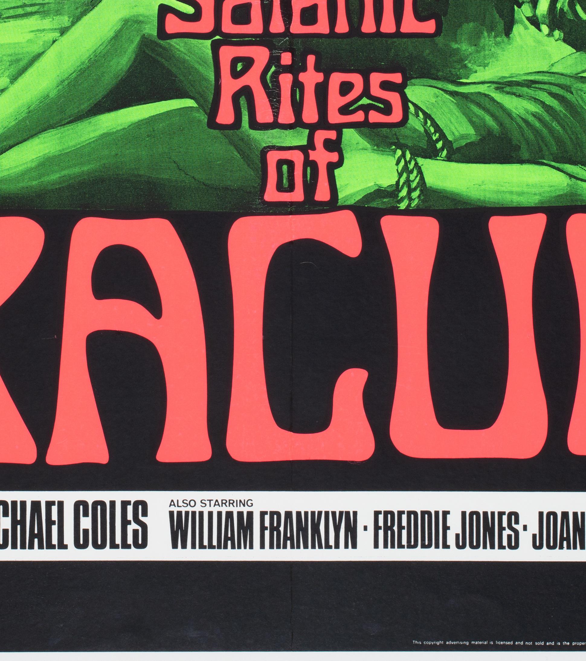 The Satanic Rites of Dracula 1973 UK Quad Film Poster For Sale 1