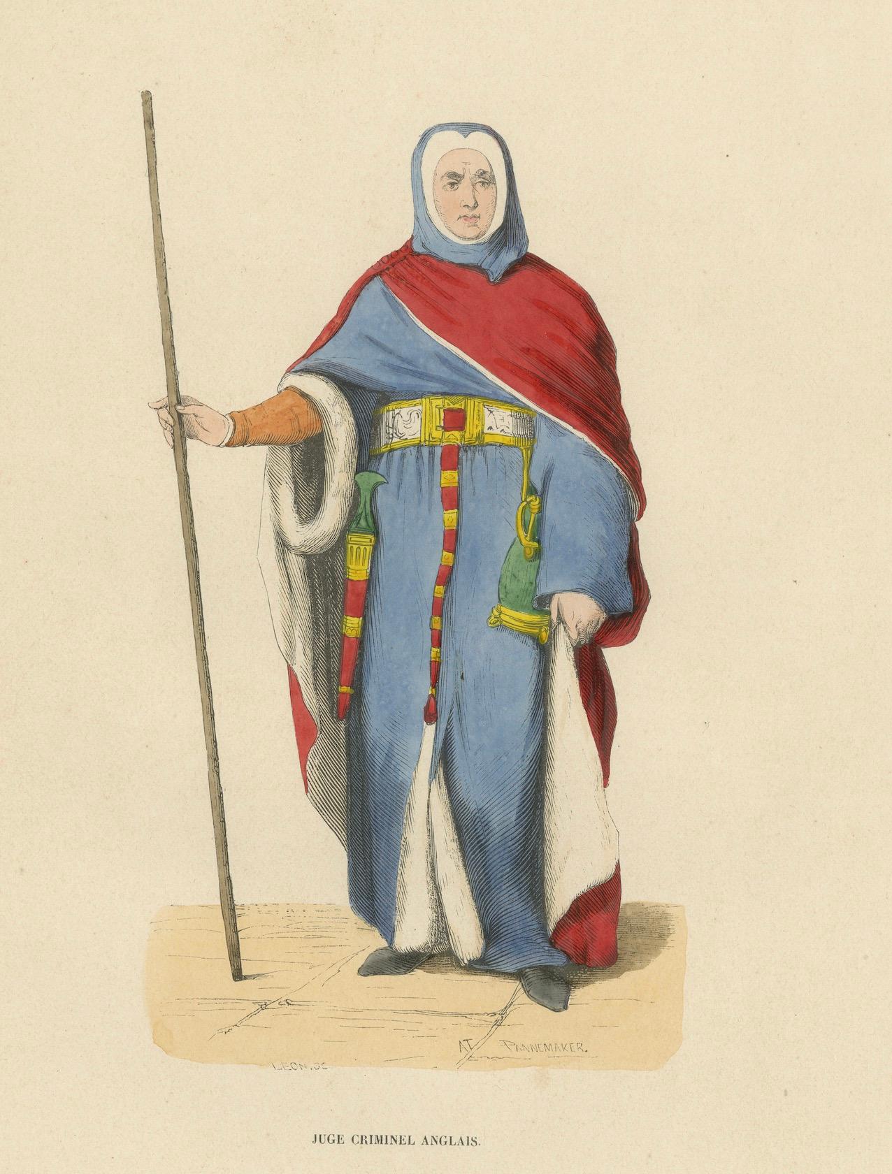 Paper The Scales of Justice: An English Criminal Judge in Traditional Robes, 1847 For Sale