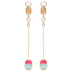 The Scarab Amulet Drop Vermeil Gold Earrings