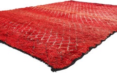 The Scarlet Continuum: Vintage Beni M'Guild Moroccan Masterpiece of Sacred Grace