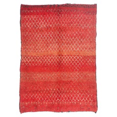 The Scarlet Continuum: Vintage Beni M'Guild Moroccan Masterpiece of Sacred Grace