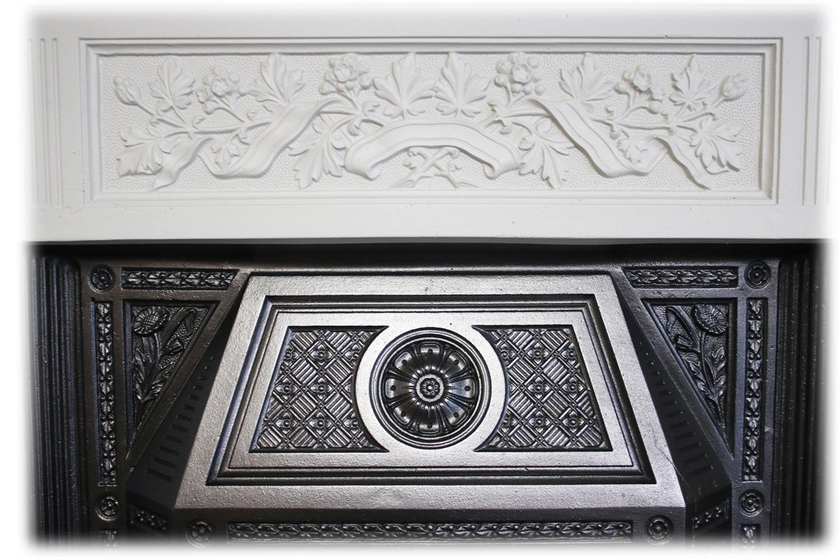 English 'The Scotia' a Reclaimed Late Victorian Cast Iron Fireplace