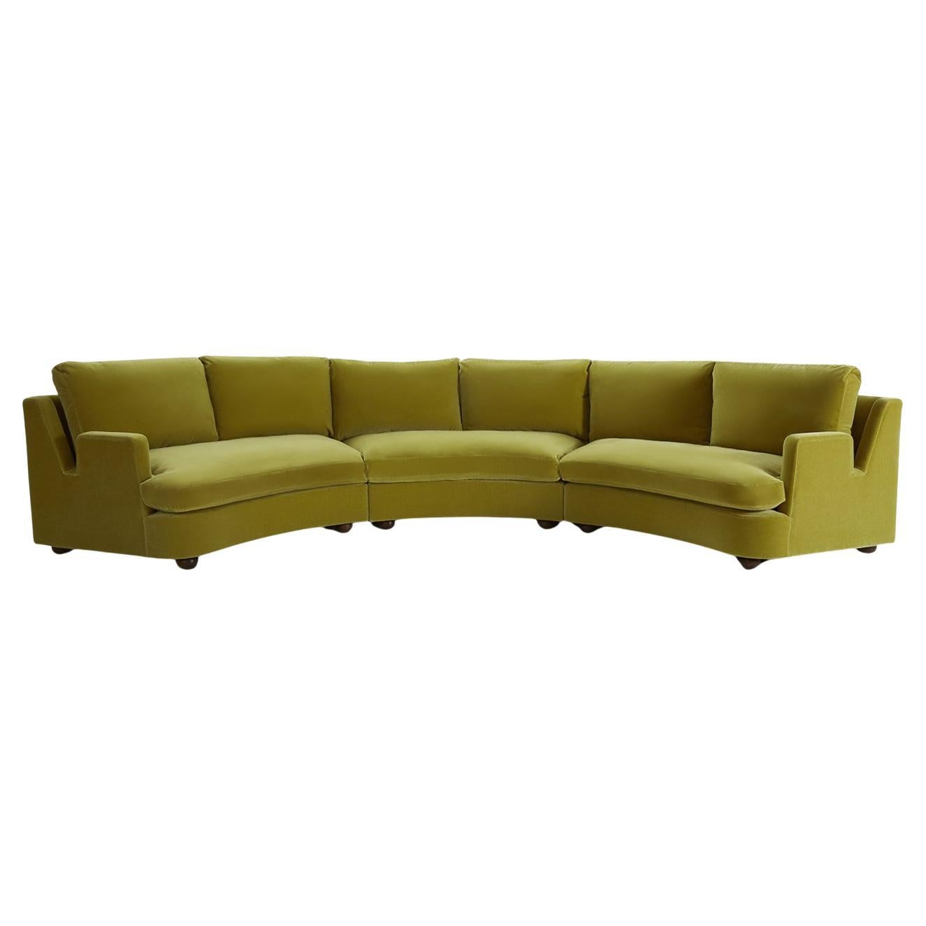 The Sculpted Arc Sofa in Marci Mohair Lichen by Sister by Studio Ashby For Sale
