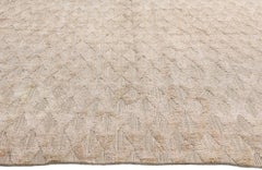The Sculpted Serenity: A Vintage Indian High-Low Rug of Organic Modern Elegance