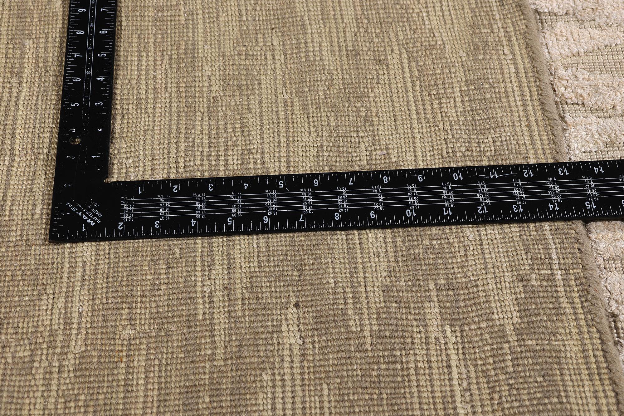 Contemporary The Sculpted Serenity: A Vintage Indian High-Low Rug of Organic Modern Elegance For Sale