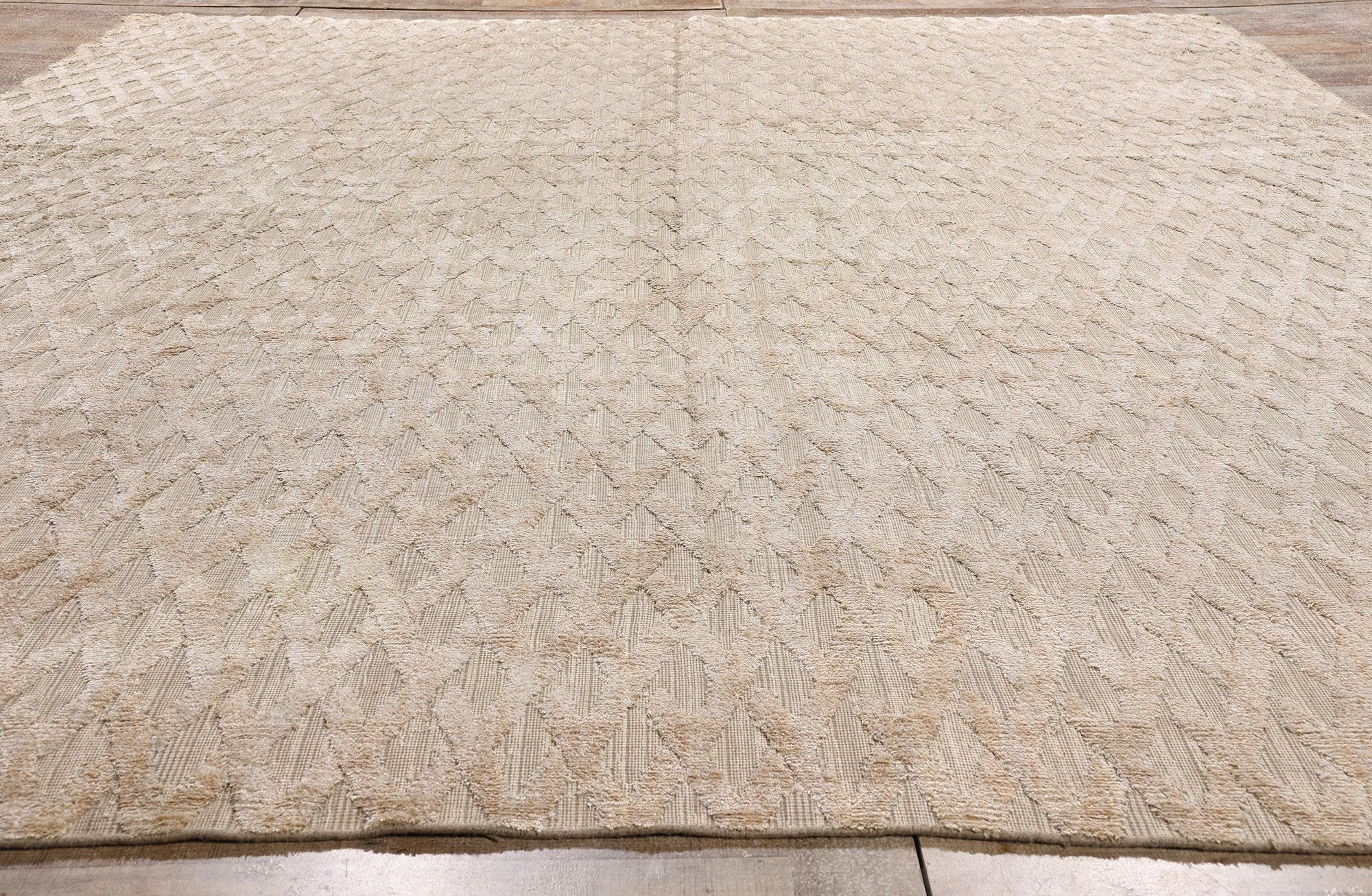 The Sculpted Serenity: A Vintage Indian High-Low Rug of Organic Modern Elegance For Sale 3
