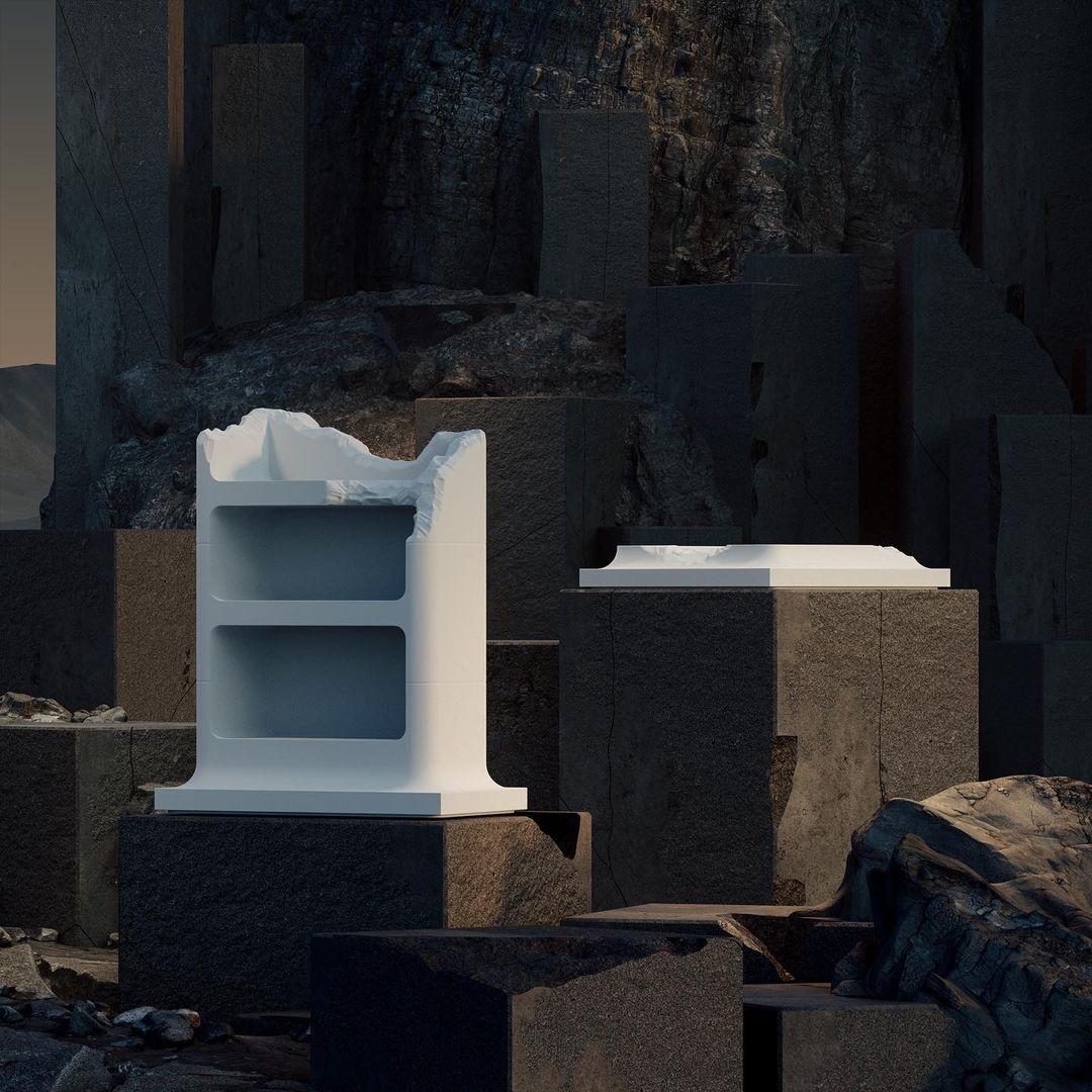 The Sculpted Series Bar Cabinet White by Gufram, Snarkitecture In New Condition For Sale In Beverly Hills, CA