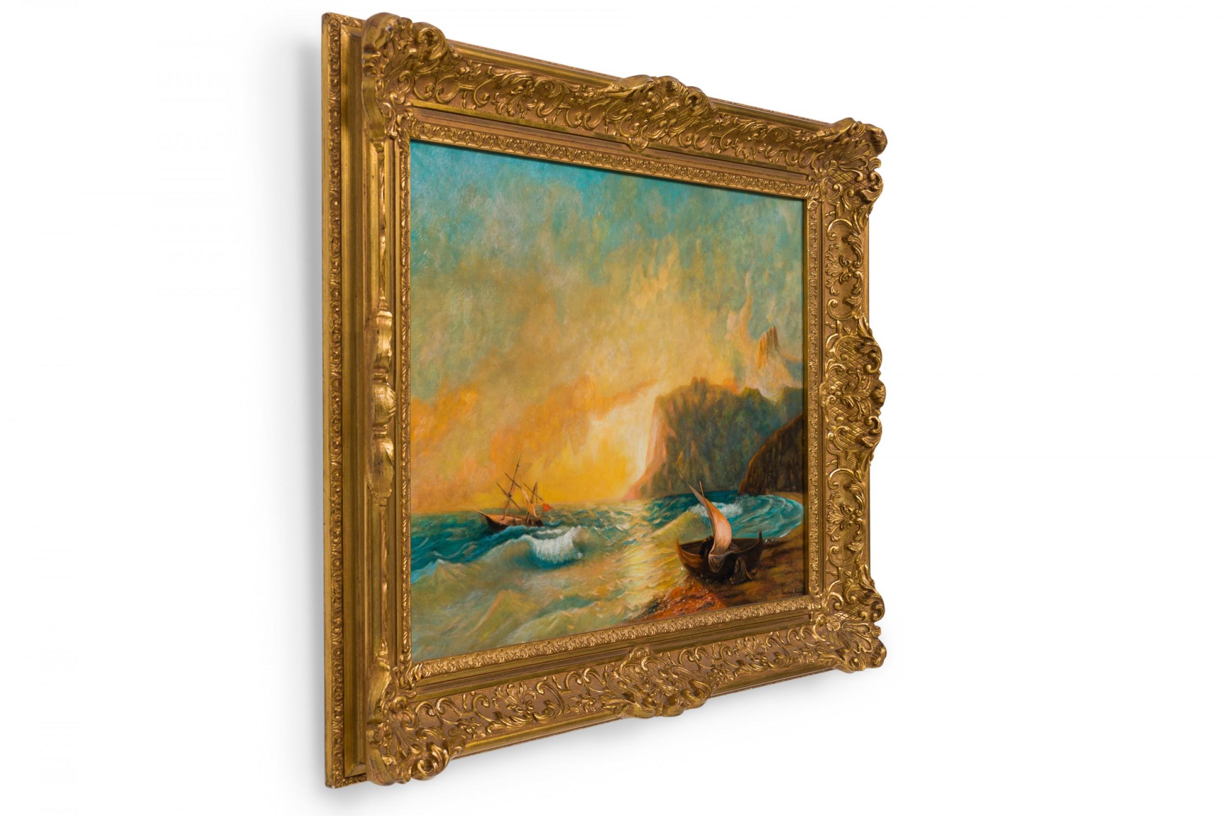Copie d'une peinture de paysage marin intitulée 