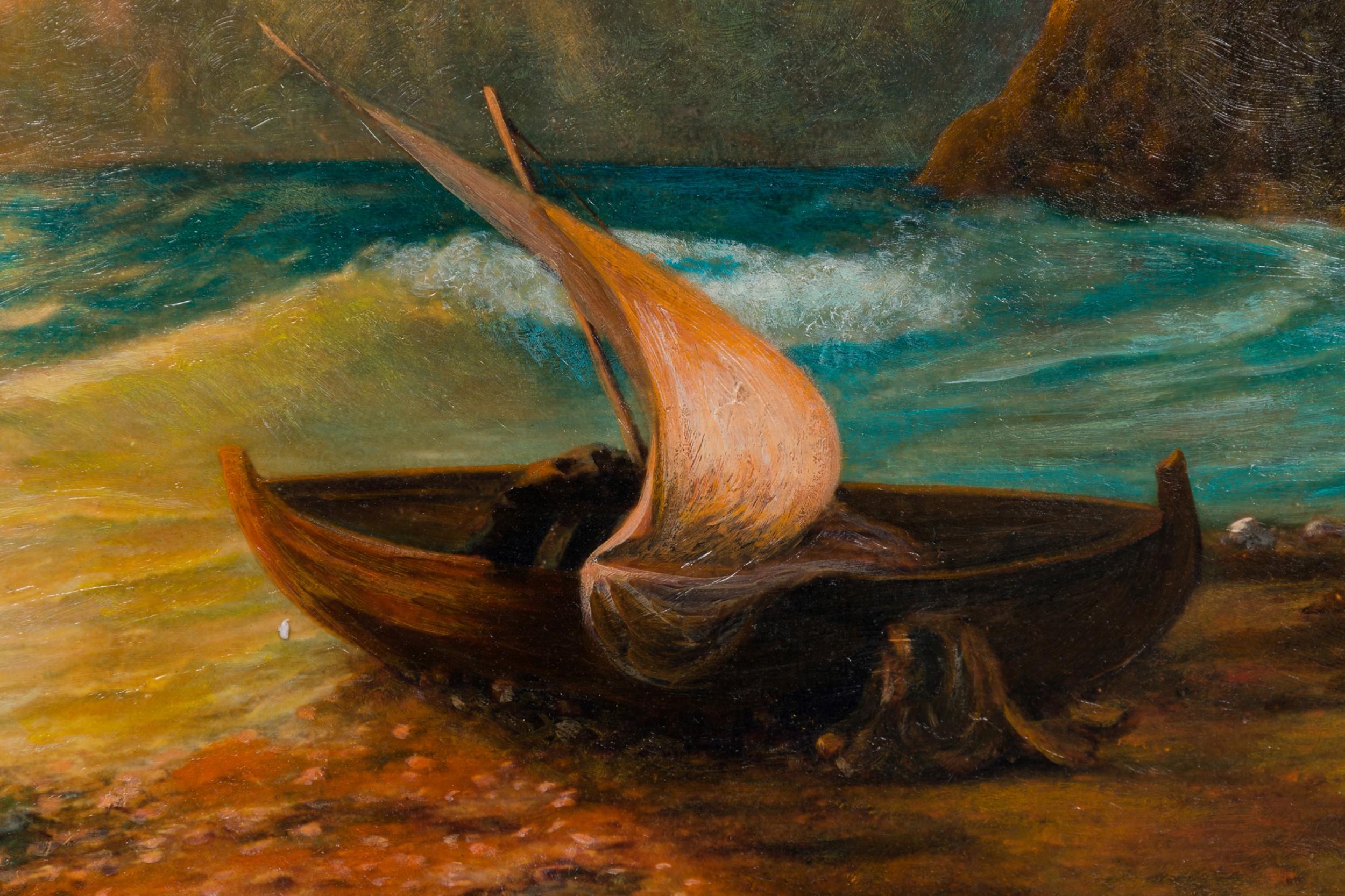 Peint à la main The Sea Koktebel Peinture de paysage marin en vente