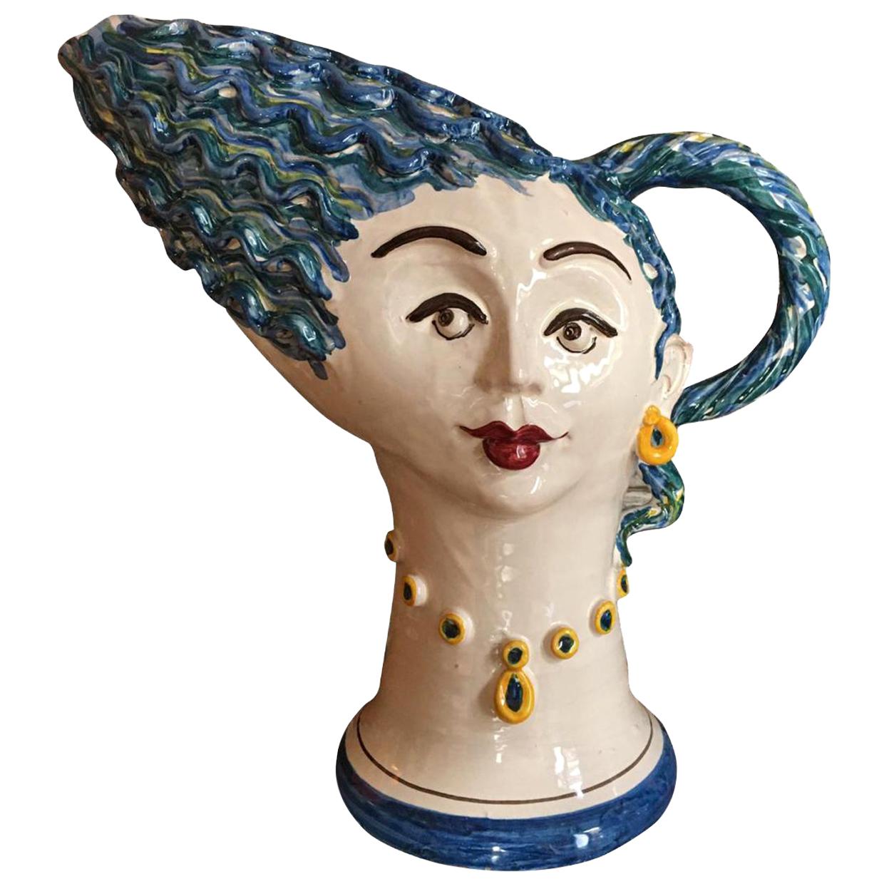 Sea Woman Handamade Ceramic Vase Made in Italy