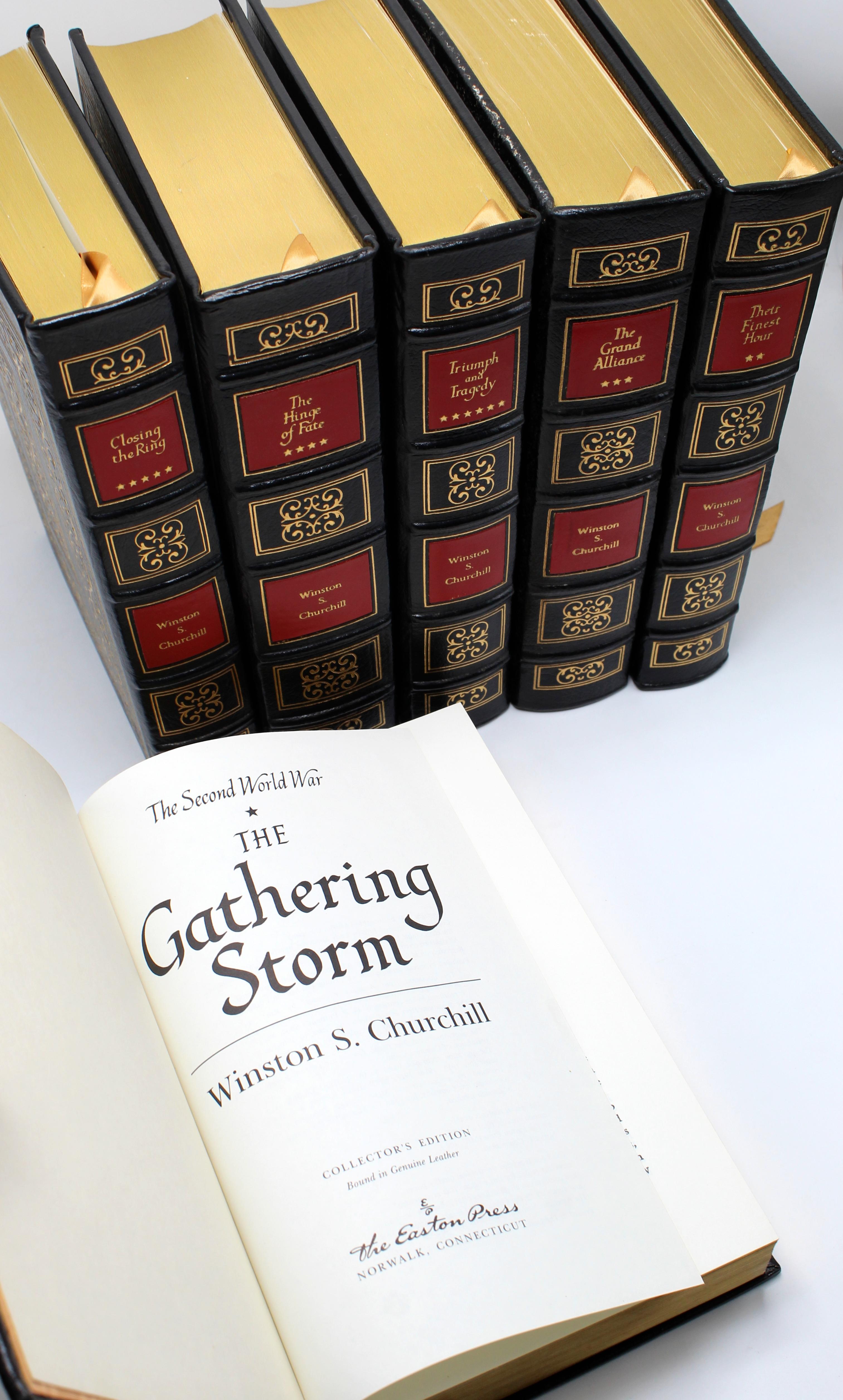Churchill, Winston, The Second World War. Norwalk, Connecticut: Easton Press, 1989. Collector's edition, bound in publisher's binding in leather.

Presented is a special collector's edition set of The Second World War published by Easton Press.