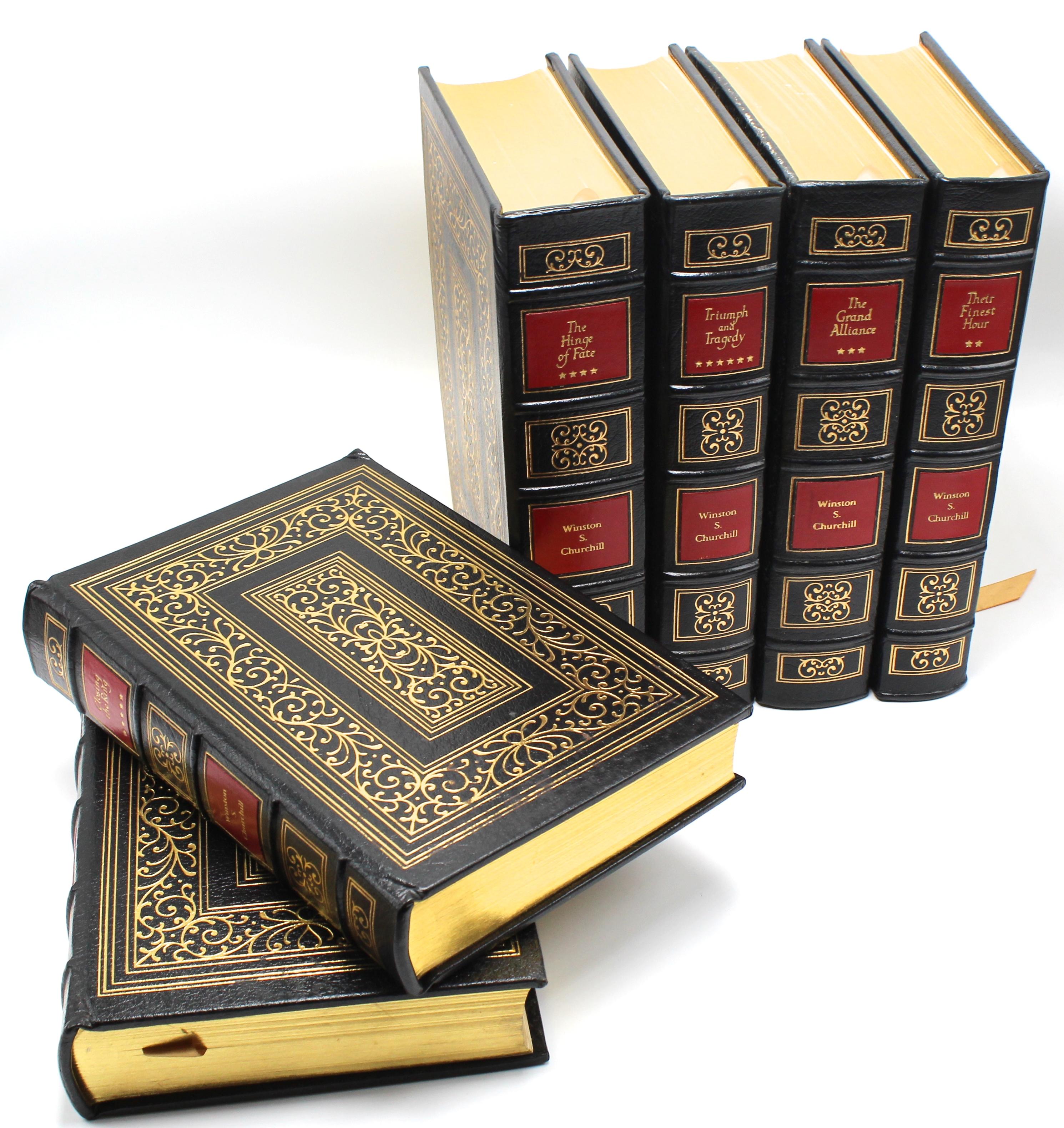 Second World War by Winston Churchill, Easton Press Edition, Six Vol., 1989 In Good Condition In Colorado Springs, CO