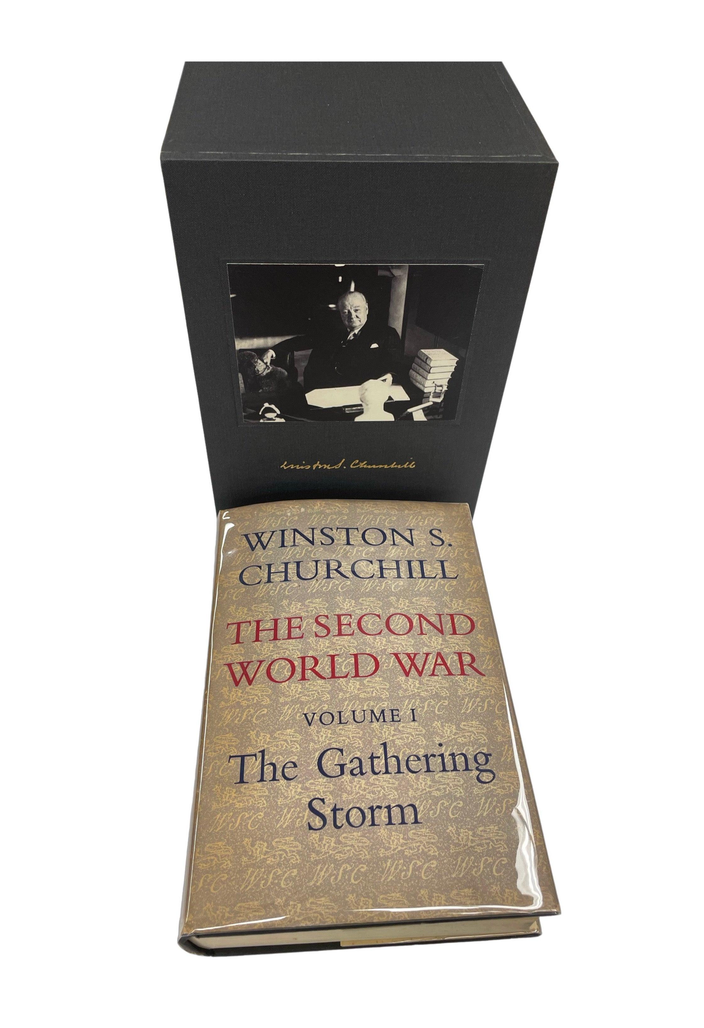Churchill, Winston, The Second World War. London, 1948-1953: Cassell & Co. Ltd. All first editions, first issues. 6 vols. All volumes in original dust jackets and hardcover boards with a new custom cloth slipcase.

Presented is a first edition set