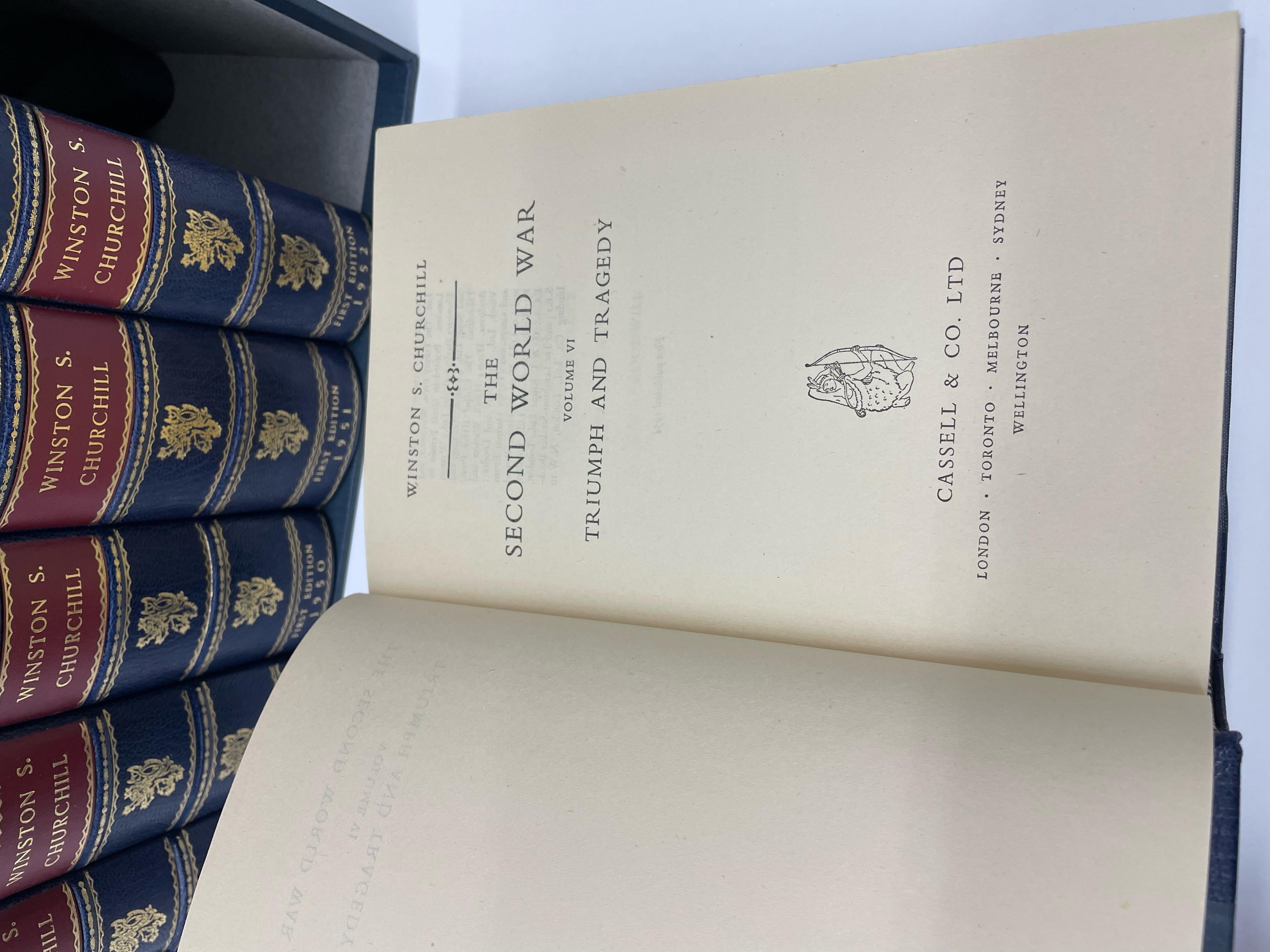 The Second World War by Winston Churchill, First Edition, Six Vol Set, 1948-1954 6