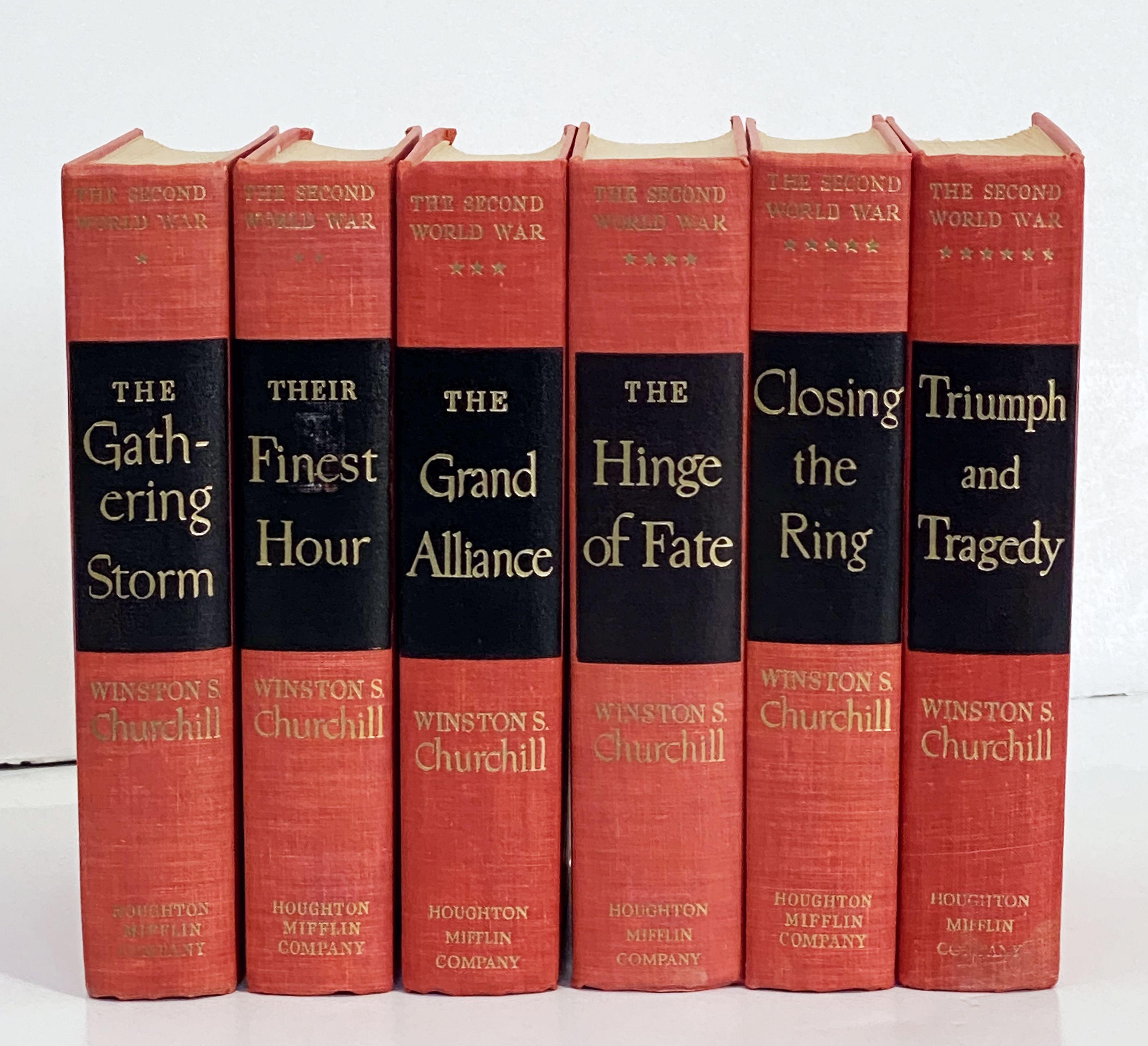 The Second World War by Winston Churchill from Houghton-Mifflin Company, Boston.

A vintage edition of Winston Churchill's six-volume memoir, The Second World War, for which he was awarded the Nobel Prize in Literature in 1953, for his mastery of