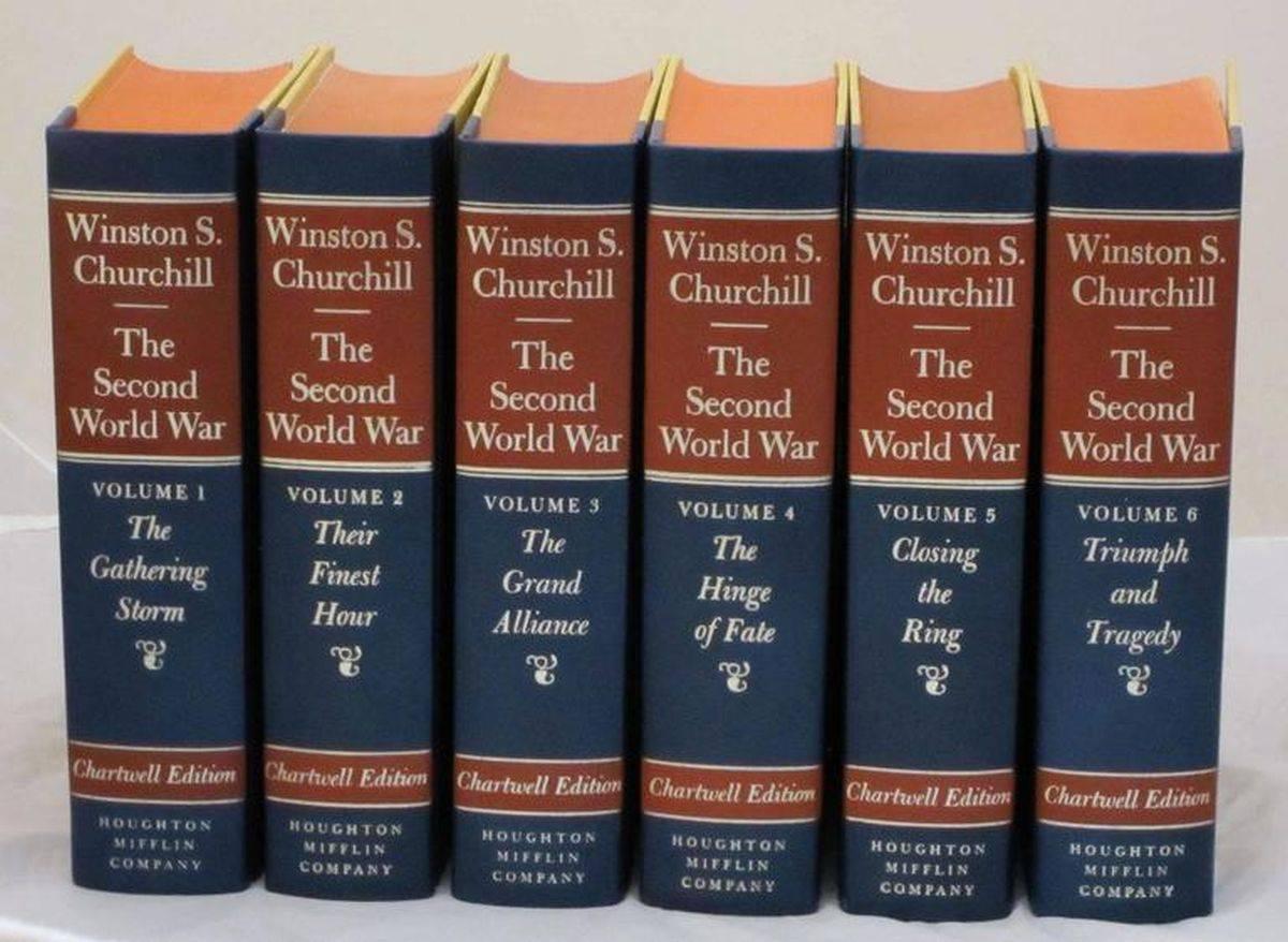 The Second World War (Chartwell Edition-United States) by Winston Churchill from Houghton-Mifflin Company, Boston.

A deluxe edition of Winston Churchill's six-volume memoir, The Second World War, for which he was awarded the Nobel Prize in
