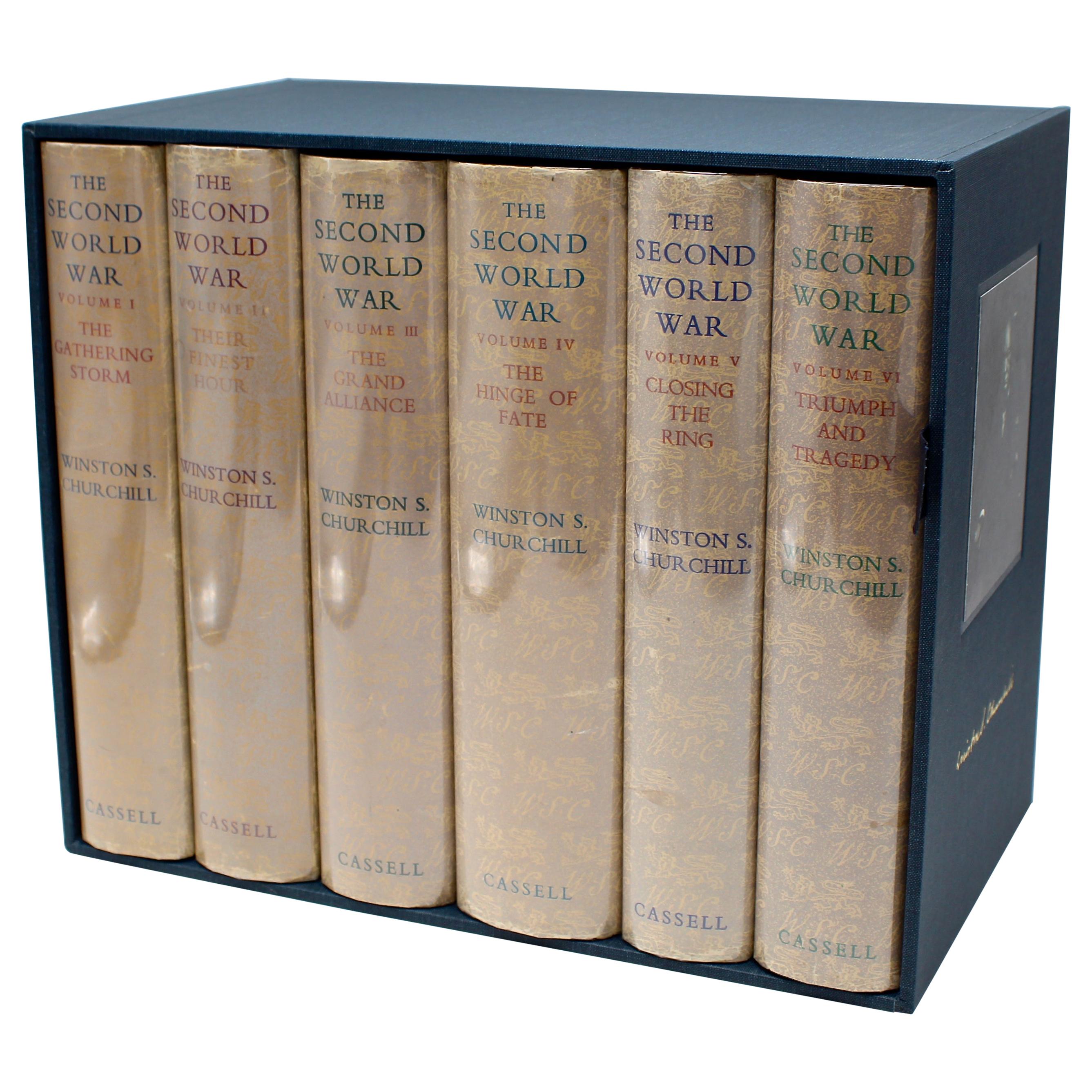 The Second World War, Signed by Winston Churchill, First Editions, 6 Volumes