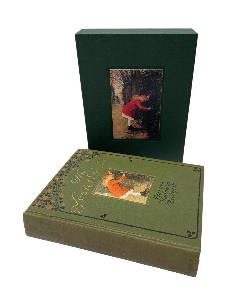 Burnett, Frances Hodgson. The Secret Garden. New York: Frederick A. Stokes Company, 1911. Illustrated by M. L. Kirk. Deluxe Illustrated Gift Issue. In original dark green cloth boards with illustrated inlay, gilt and black embossed titles and black