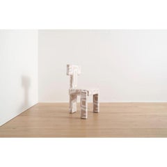 Segment Highback Dining Chair in Grace Beige Tuxedo Color by Trnk