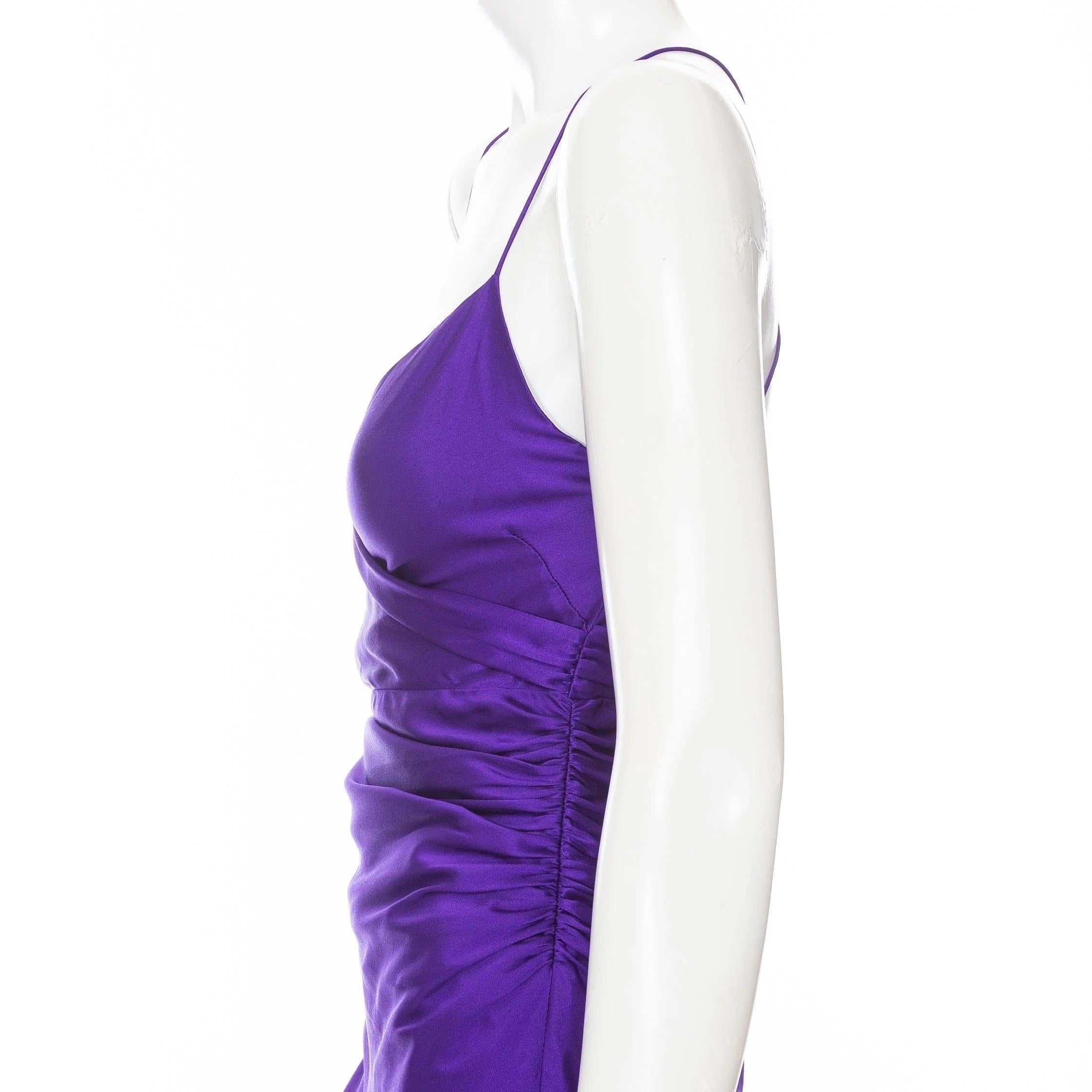 The Sei Violet Silk Draped Slit Midi Dress 1
