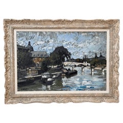 Die Seine, Paris – Constantine Kluge, Frankreich, großes Ölgemälde auf Leinwand