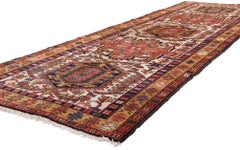 The Sentinel Corridor: A Vintage Persian Heriz Masterwork of Tribal Elegance