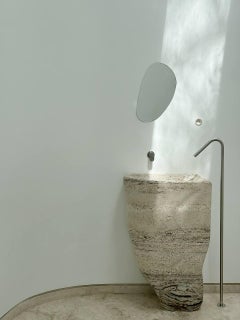 The Serenità Vanity In Travertino Argentato By L'atelier Arman Safavi