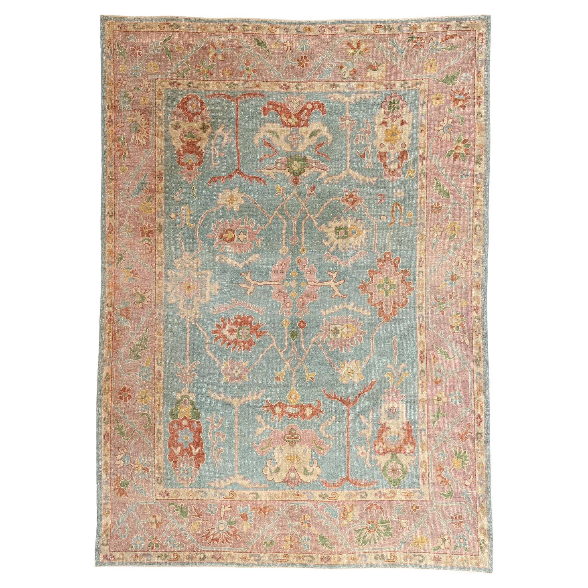 Il giardino della serenità: Un capolavoro di Eleganza Turca Vintage di Oushak