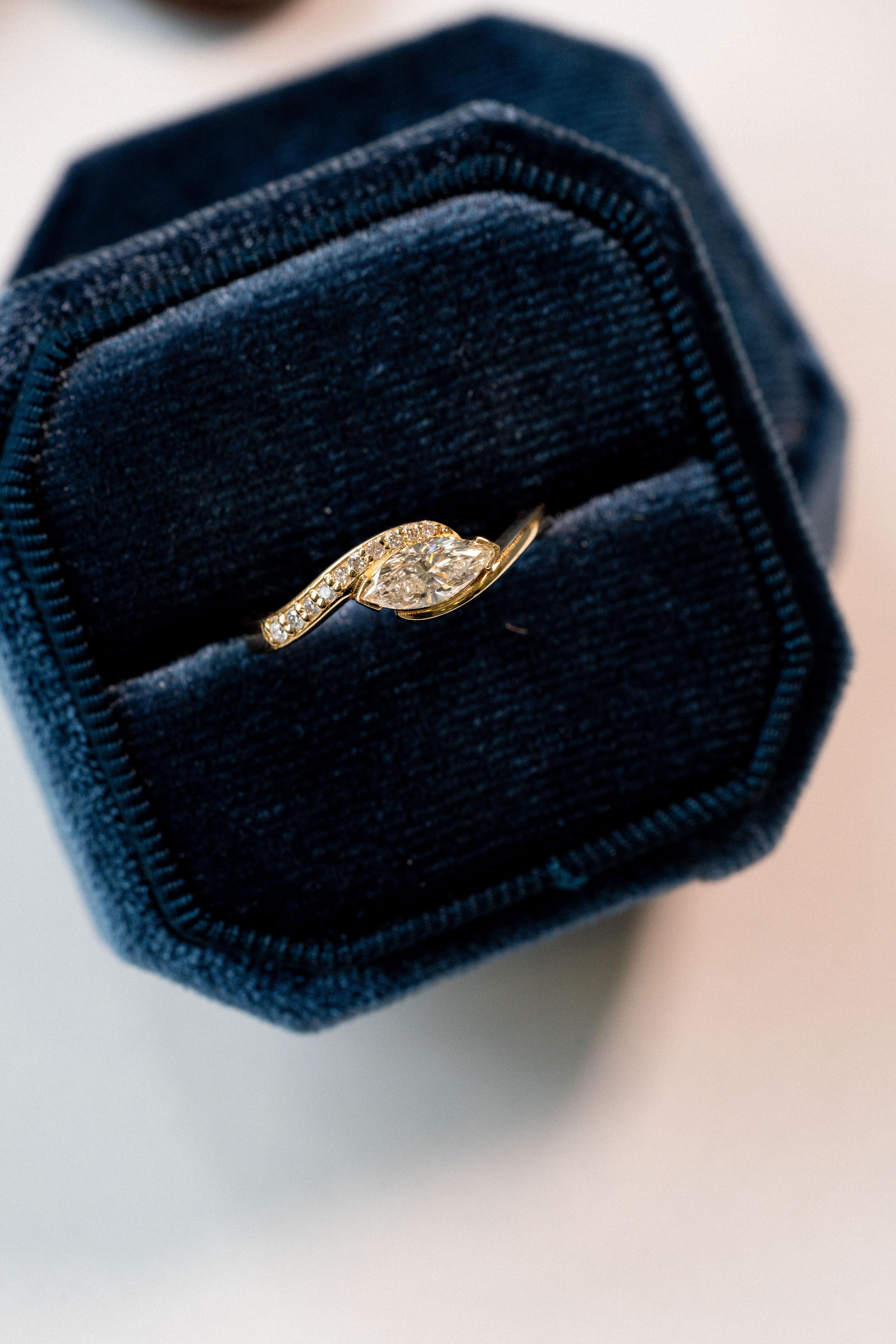 For Sale:  The Serenity Marquise Diamond Engagement Ring 10
