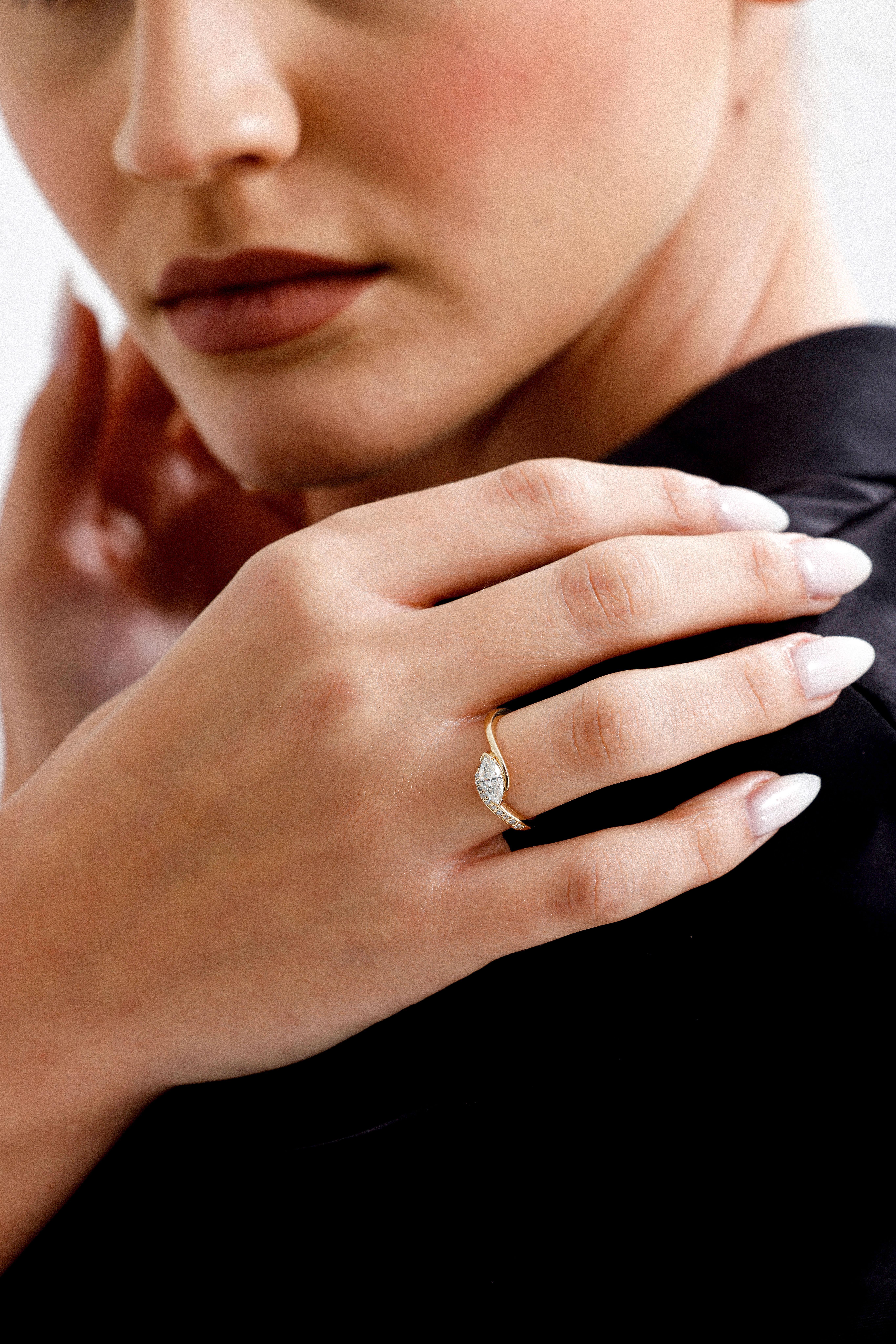 For Sale:  The Serenity Marquise Diamond Engagement Ring 6