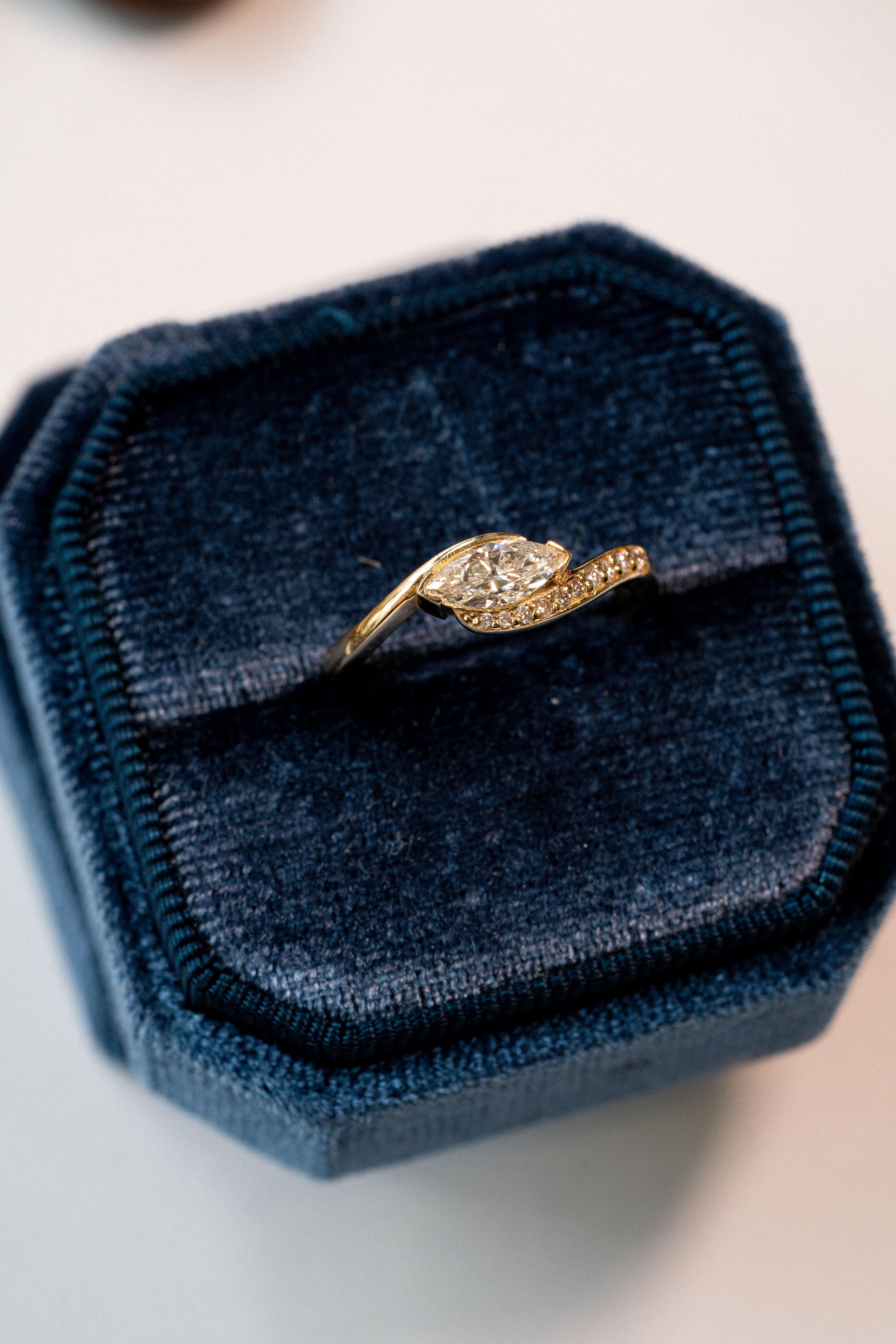 For Sale:  The Serenity Marquise Diamond Engagement Ring 7