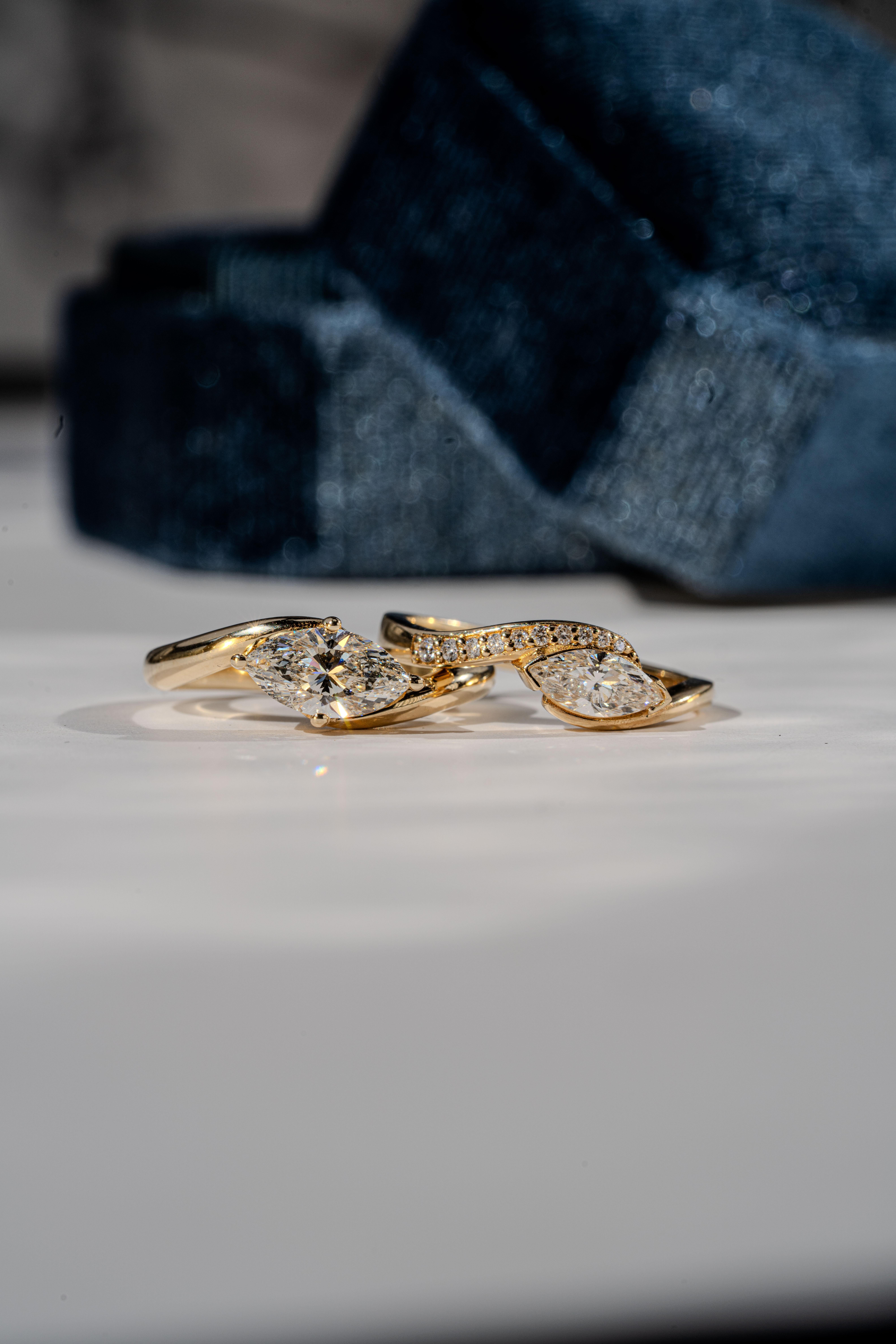 For Sale:  The Serenity Marquise Diamond Engagement Ring 9