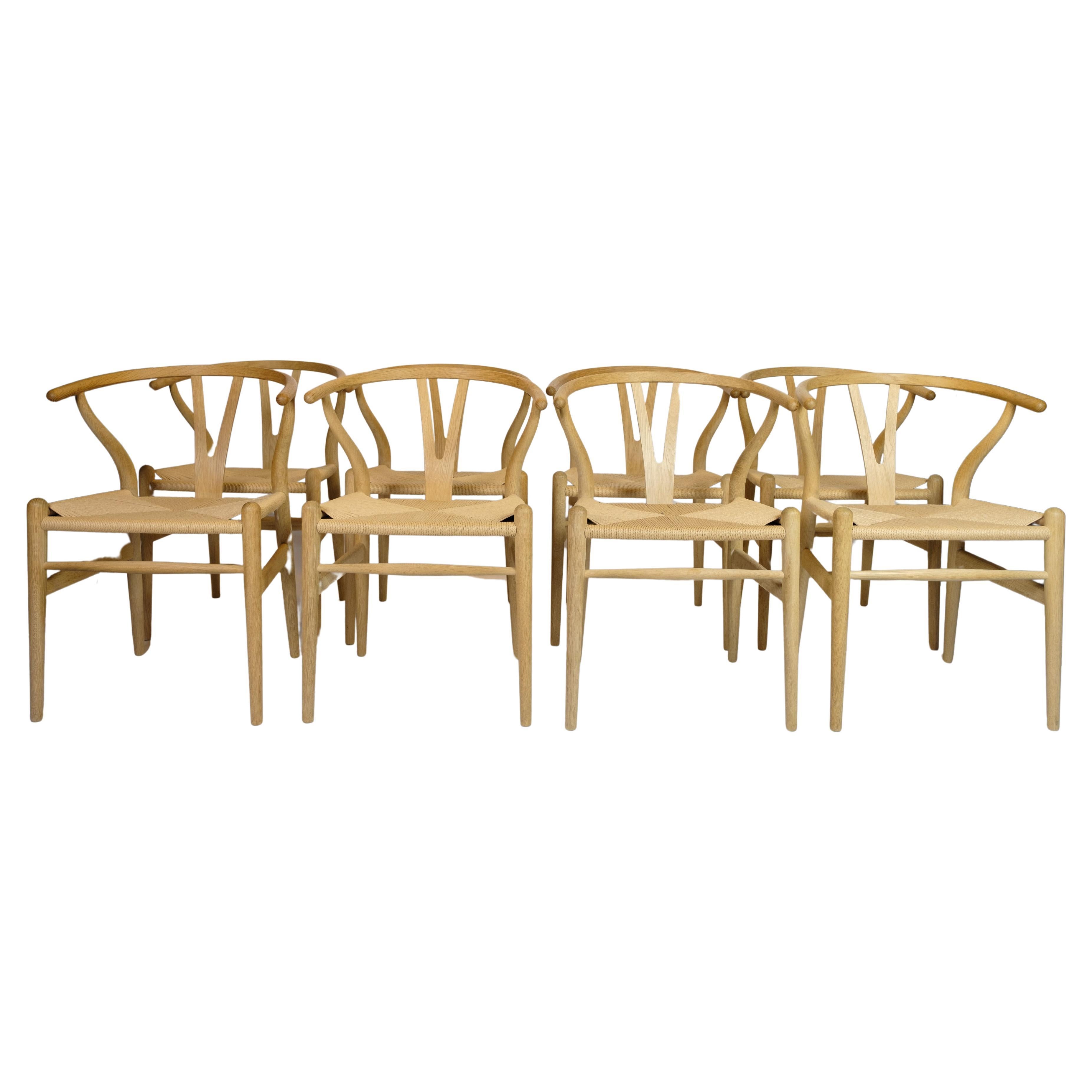 L'ensemble de 8 chaises Y, modèle CH24, design emblématique de Hans J. Wegner, 1950 en vente