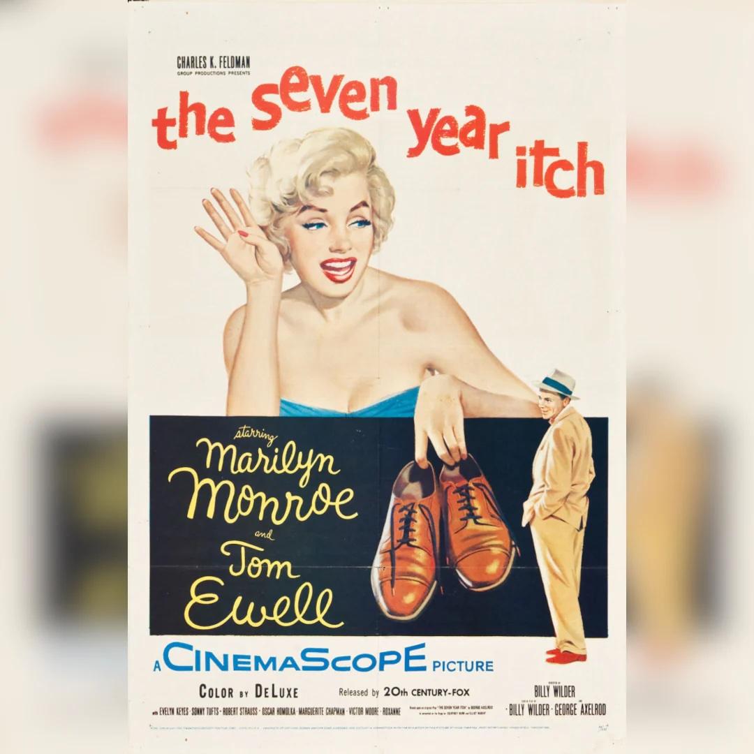 The Seven Year Itch (1955)
Original US One Sheet (27 X 41 Inches)

The Asphalt Jungle put her on the map, Gentleman Prefer Blondes made her a star, but The Seven Year Itch made Marilyn Monroe an icon. The biggest box office hit of 1955, this film