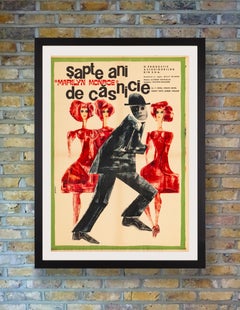 Poster cinematografico originale d'epoca di 'The Seven Year Itch', Romania, 1964