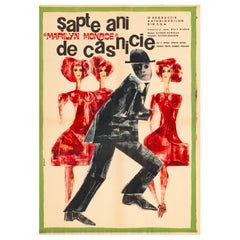 Original-Vintage-Filmplakat „The Seven Year Itch“, Rumänisch, 1964