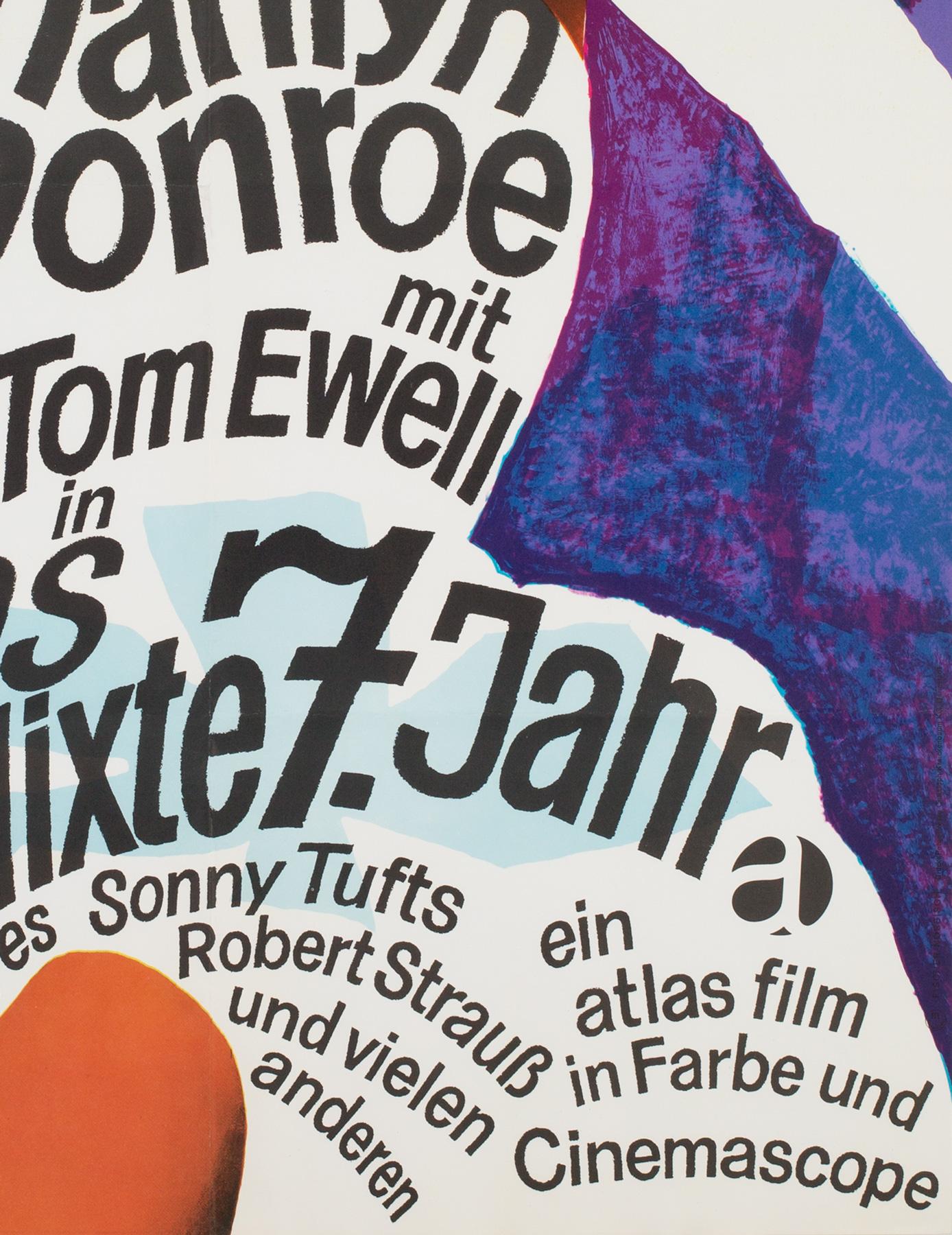 Paper The Seven Year Itch R1966 German A1 Film Poster, Fischer-Nosbisch For Sale
