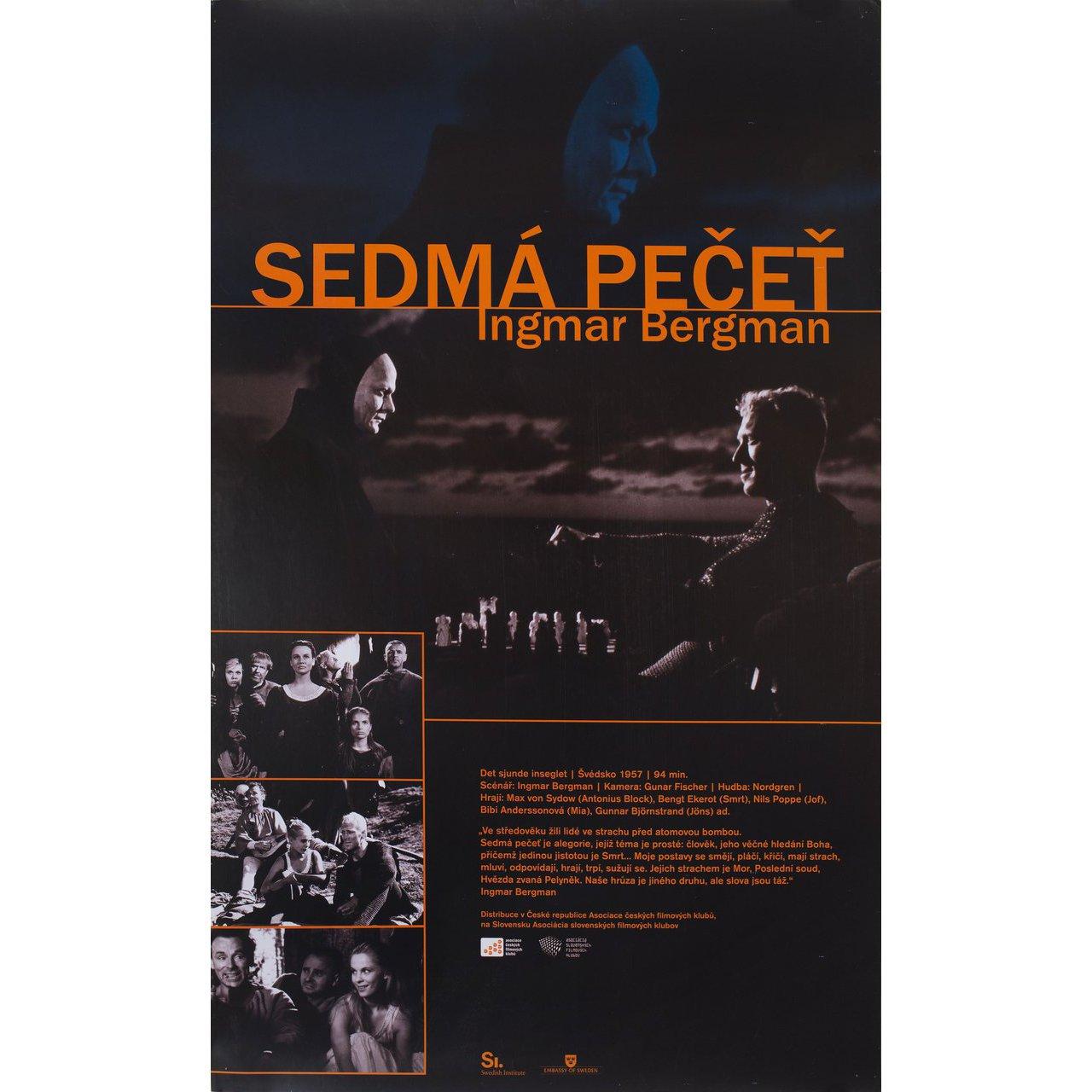 Original 2000s re-release Czech A2 poster for the 1957 film The Seventh Seal (Det sjunde inseglet) directed by Ingmar Bergman with Gunnar Bjornstrand / Bengt Ekerot / Nils Poppe / Max von Sydow. Very good-fine condition, rolled. Please note: the