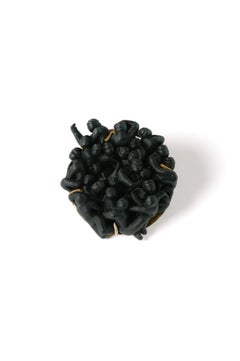 The Shadow Pile Attached Brooch in Black Resin and 24k Gold by AMBOS TOUKO
