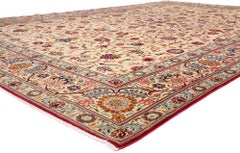 La cour du Shah Abbasi : Chef-d'œuvre d'élégance en Kashan persan de la fin du XIXe siècle